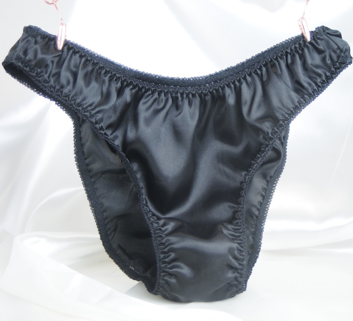 Anias Poison Full Solid color bikini cut Soft satin lined SISSY panties for men MANTIES sz S - XXL FULL CUT