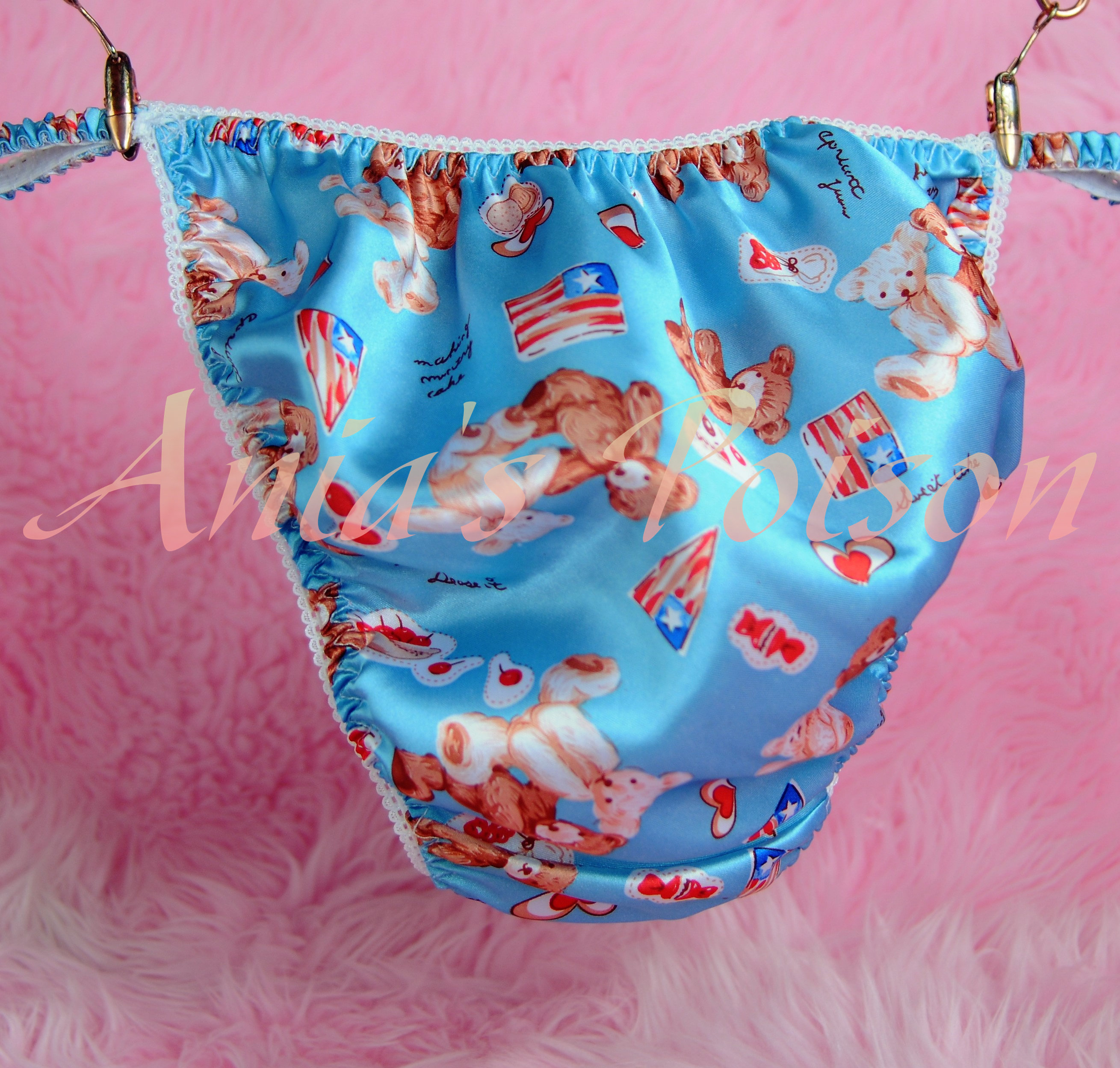 Ania's Poison MANties S - XXL Bears and Elephants cartoons Rare 100% polyester string bikini sissy mens underwear panties