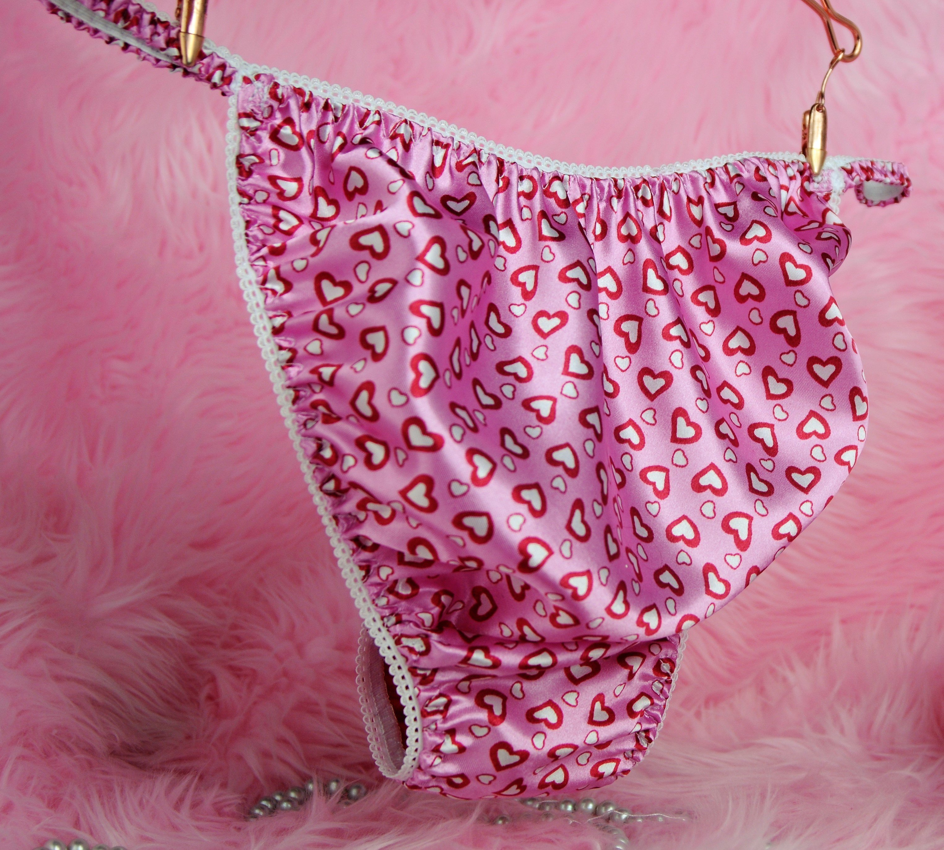Ania's Poison MANties S - XXL Valentine's Day hearts Pink or Red 100% polyester string bikini sissy mens underwear panties