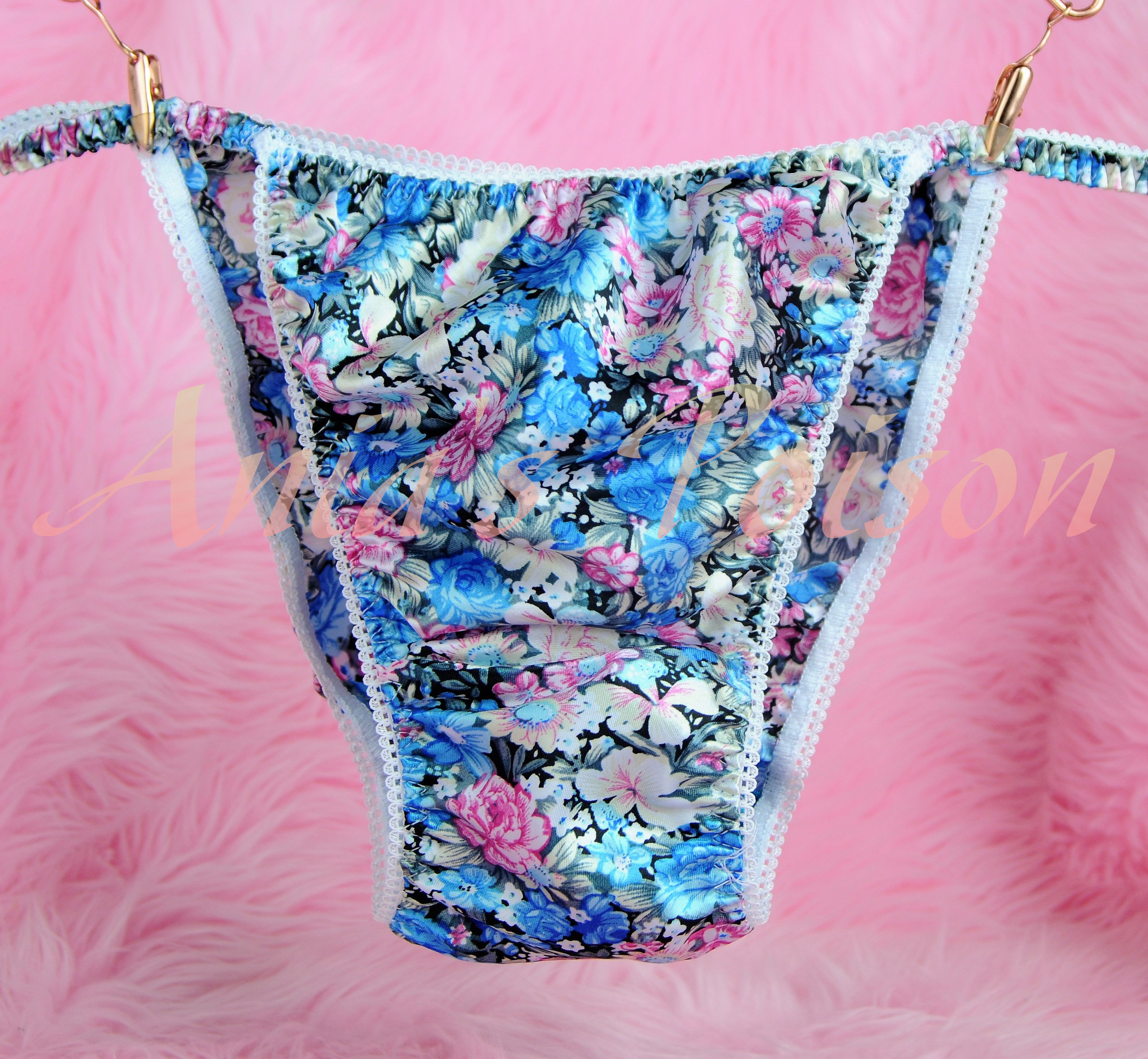 Ania's Poison MANties S - XXL Floral pastel Spring Prints Rare 100% polyester string bikini sissy mens underwear panties 00165