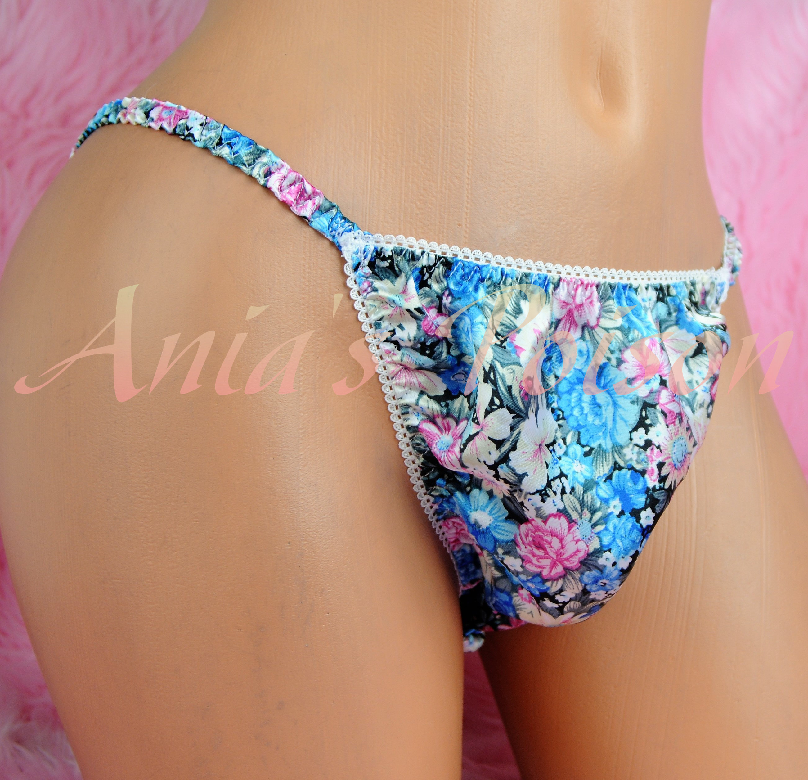 Ania's Poison MANties S - XXL Floral pastel Spring Prints Rare 100% polyester string bikini sissy mens underwear panties