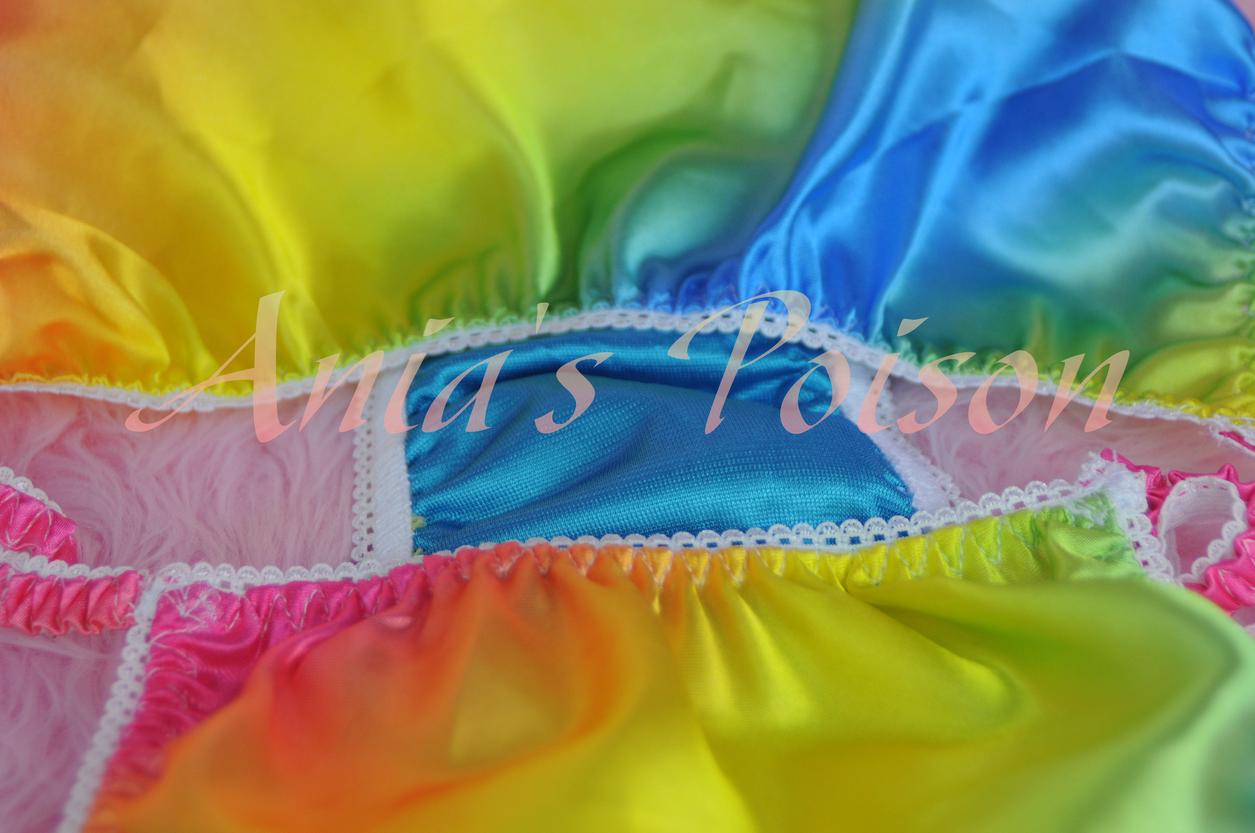 Ania's Poison MANties S - XXL Vintage style rainbow Pride 100% polyester string bikini sissy mens underwear panties