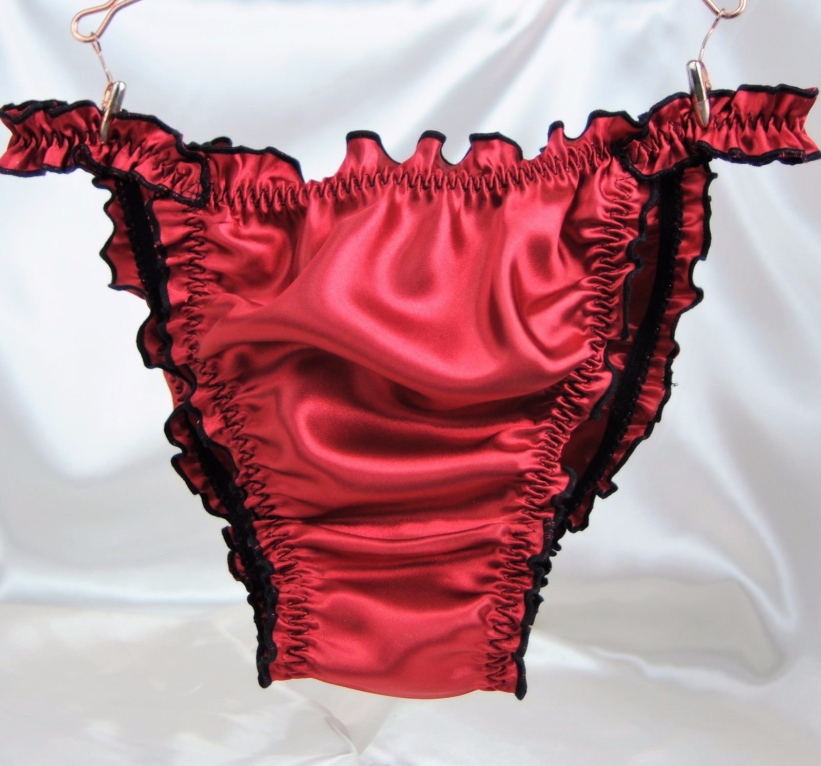 RB SISSY PANTIES! Ruffled Frilly girly string bikini Satin mens panties Many Colors!