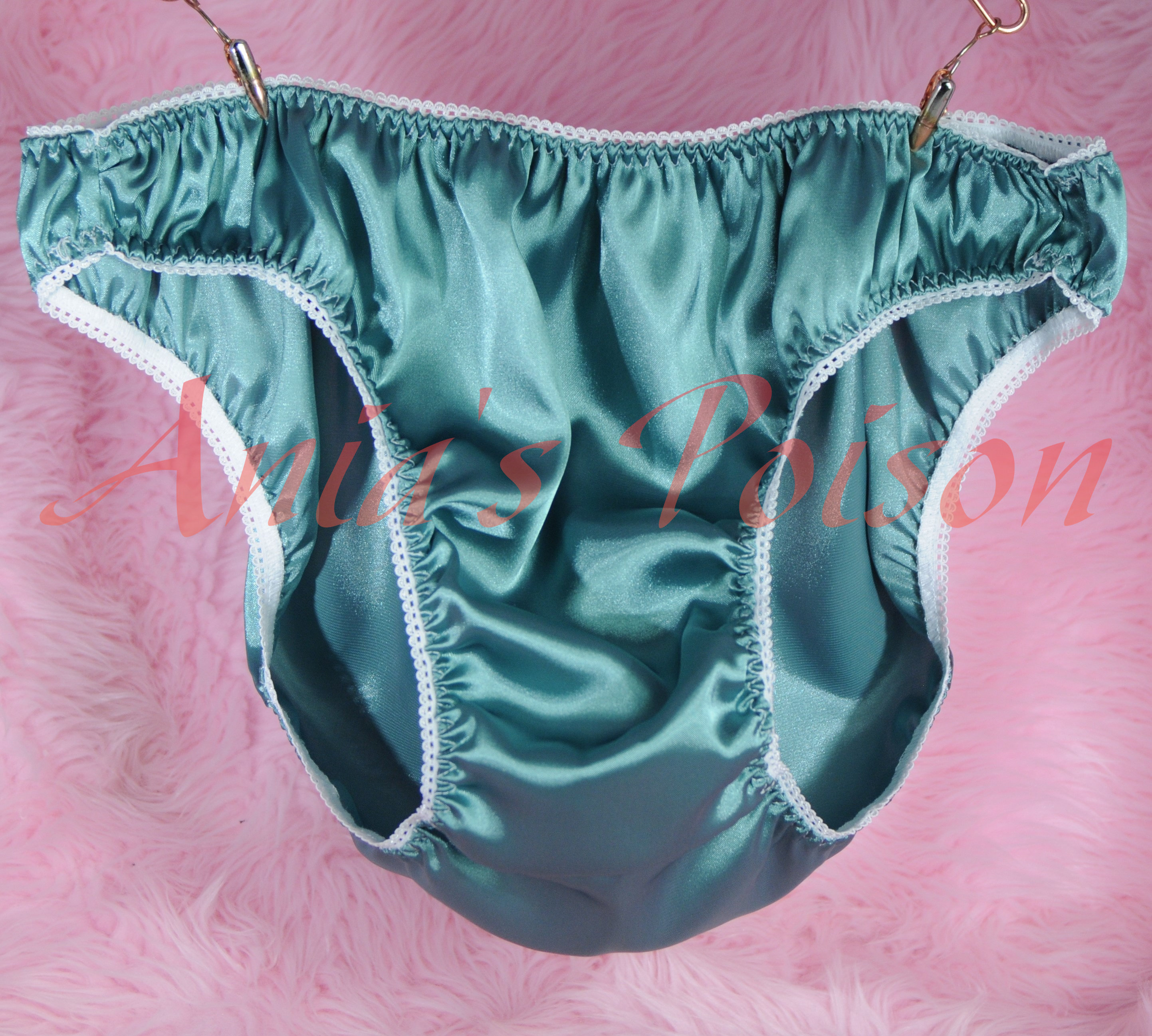 Anias Poison Full Solid color bikini cut Soft satin lined SISSY panties for men MANTIES sz S - XXL