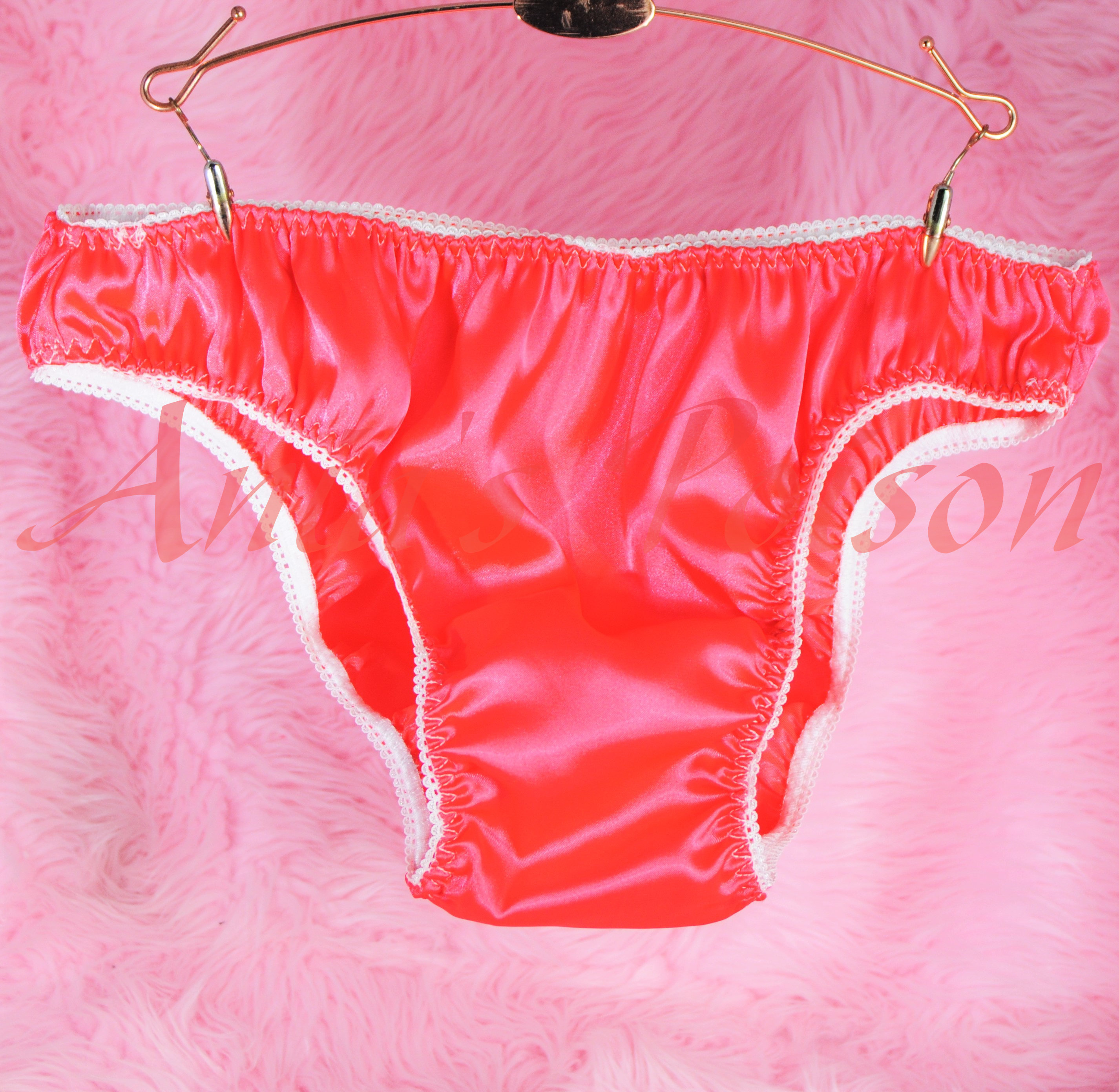 Anias Poison Full Solid color bikini cut Soft satin lined SISSY panties for men MANTIES sz S - XXL