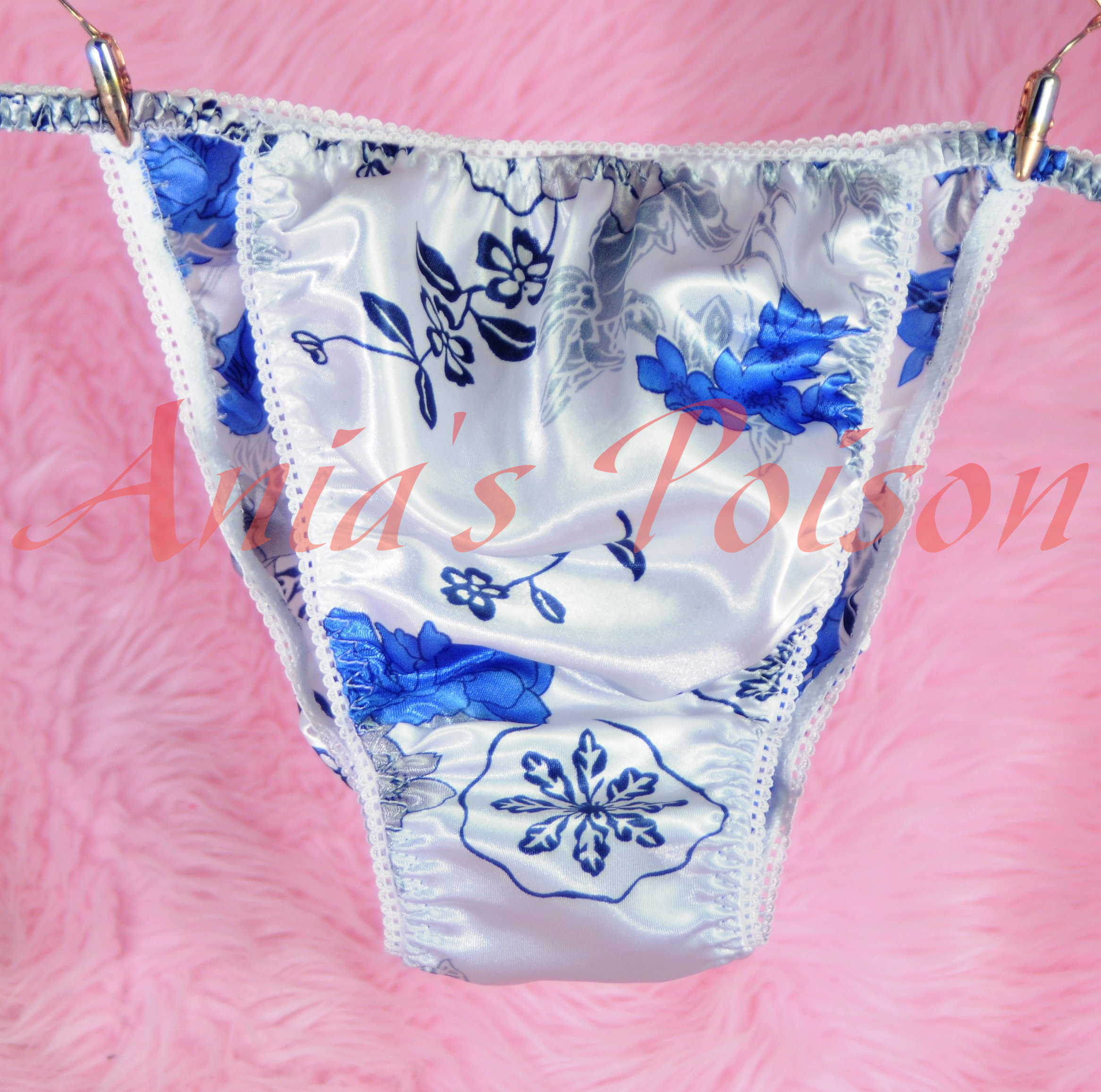 Ania's Poison MANties S - XXL Floral watercolor ladies Prints Super Rare 100% polyester string bikini sissy mens underwear panties 00183