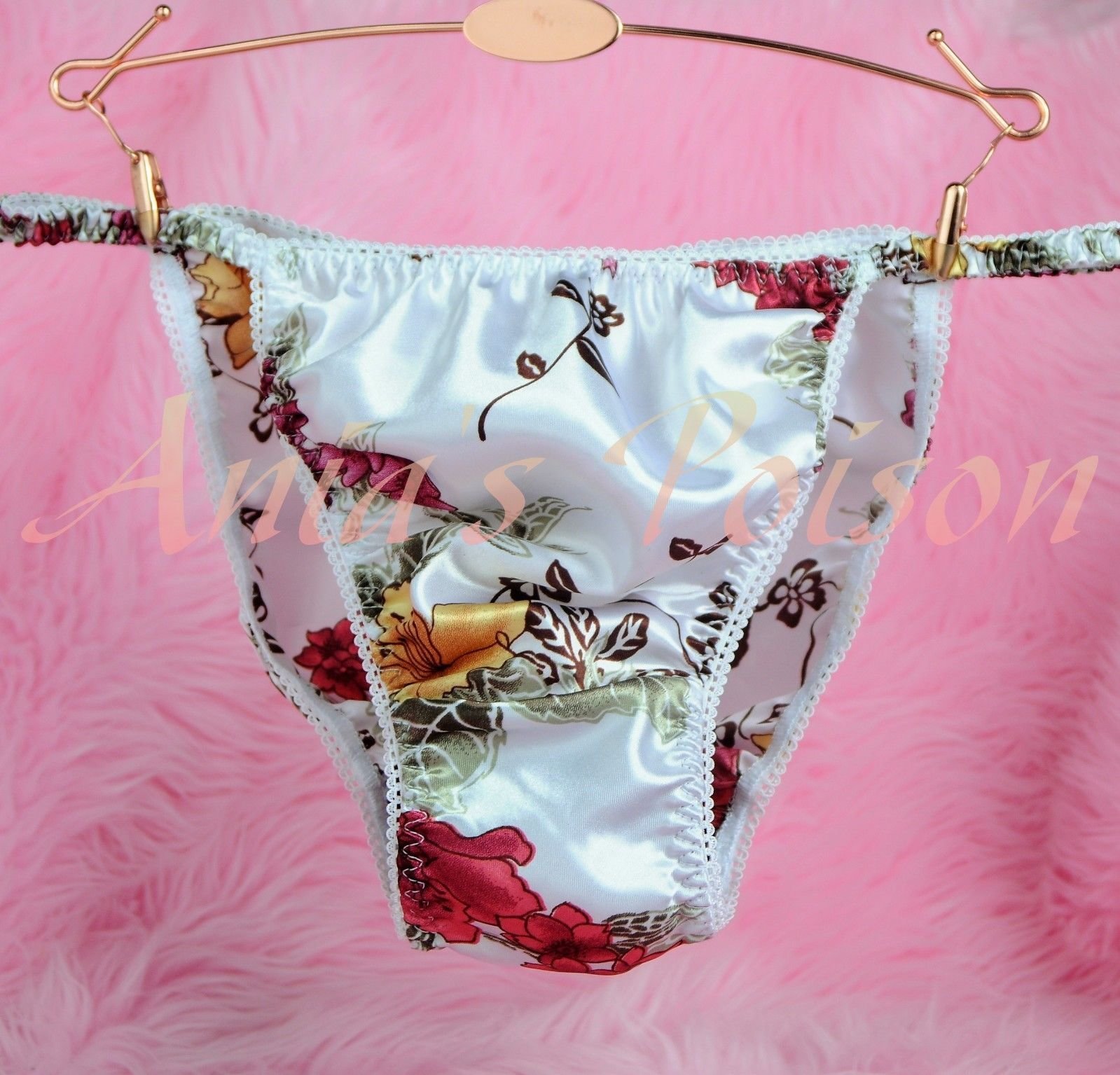 Ania's Poison MANties S - XXL Pink Girly ladies Prints floral Super Rare 100% polyester string bikini sissy mens underwear panties