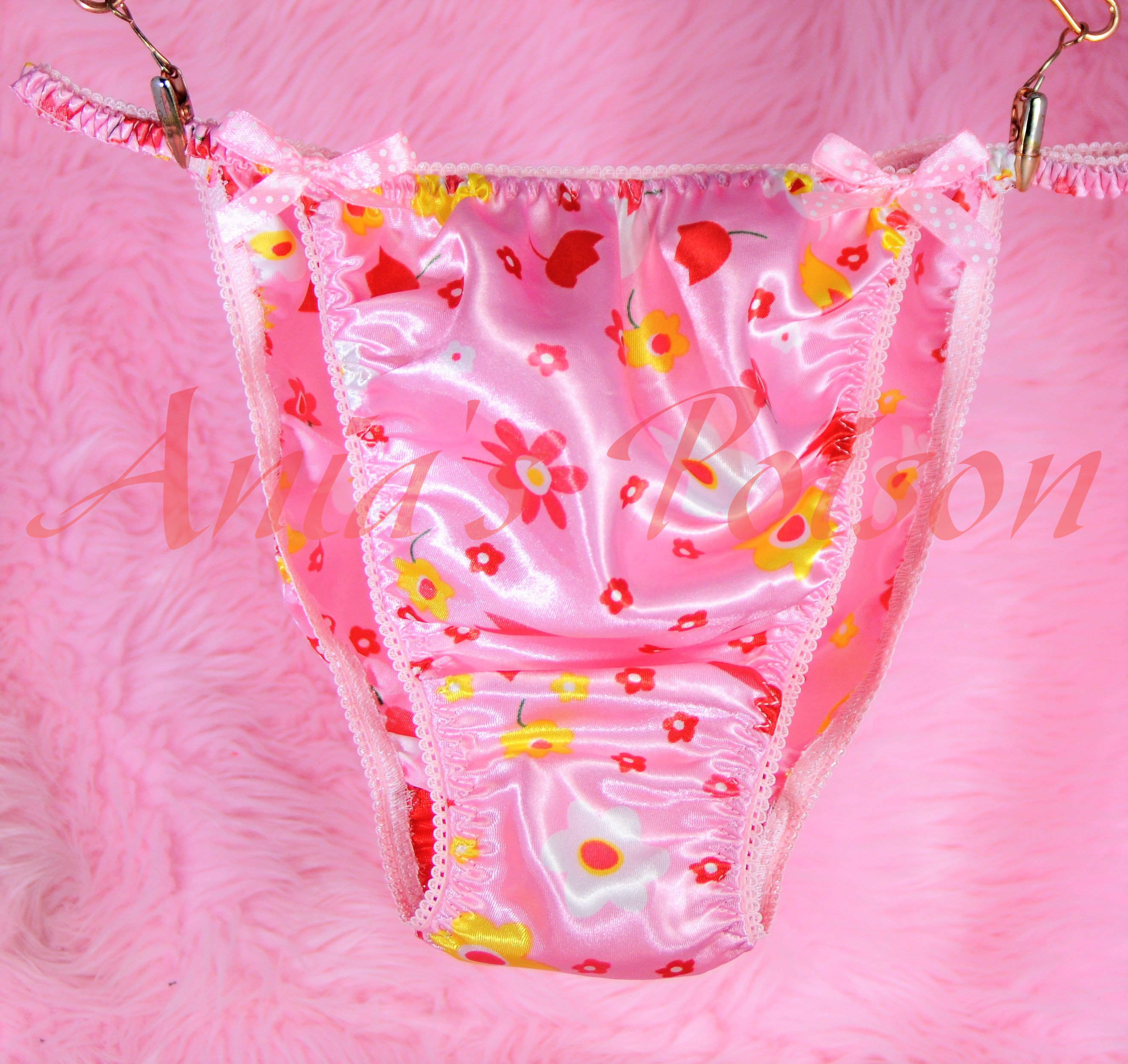 Ania's Poison MANties S - XXL Pink Girly ladies Prints floral Super Rare 100% polyester string bikini sissy mens underwear panties 00184