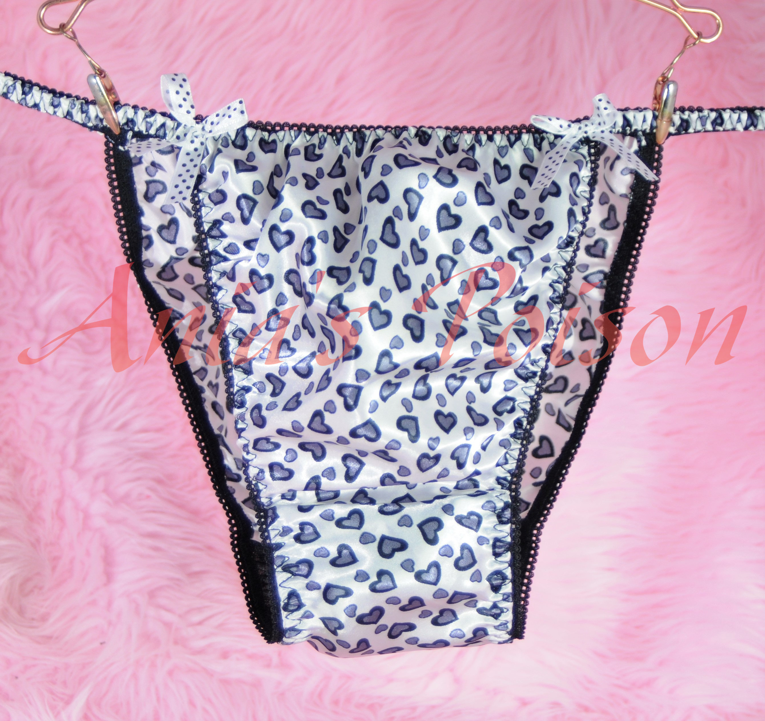 Ania's Poison MANties S - XXL Valentine's Day hearts Pink or Red 100% polyester string bikini sissy mens underwear panties