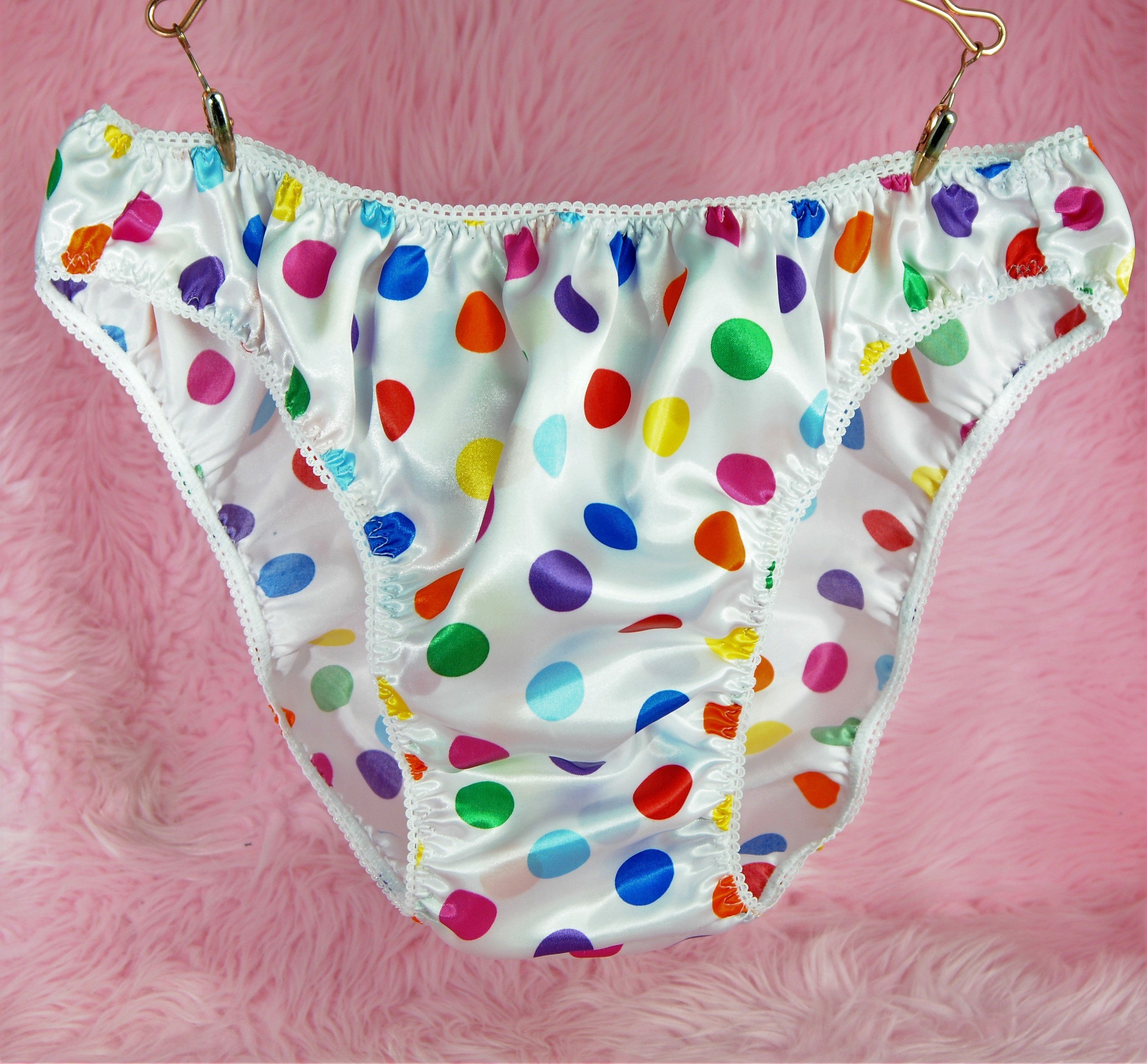Anias Poison Full Solid color bikini cut Soft satin lined SISSY panties for men MANTIES sz S - XXL