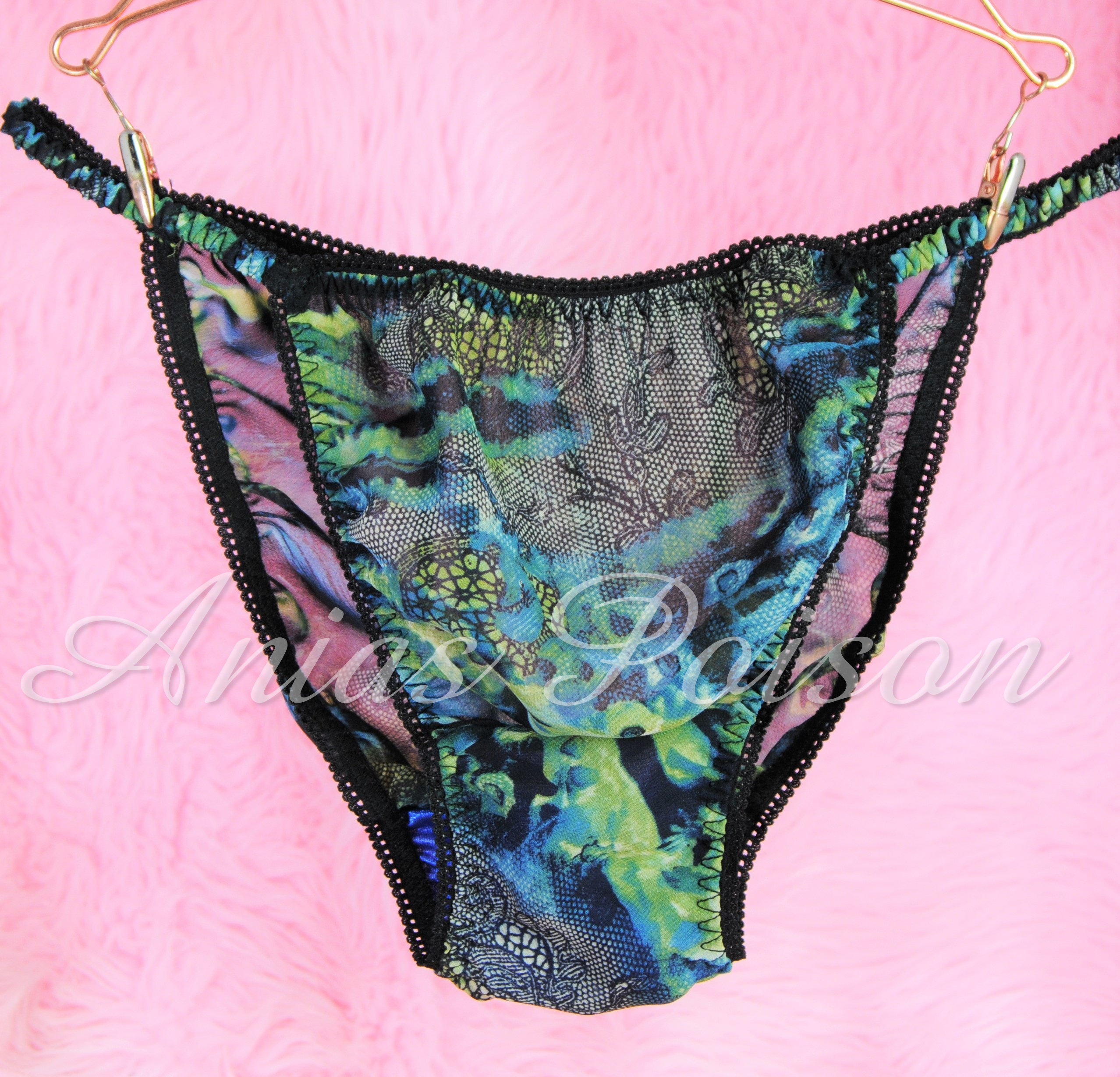 Sheer CHIFFON fabrics collection sissy mens string bikini panties S - XXL