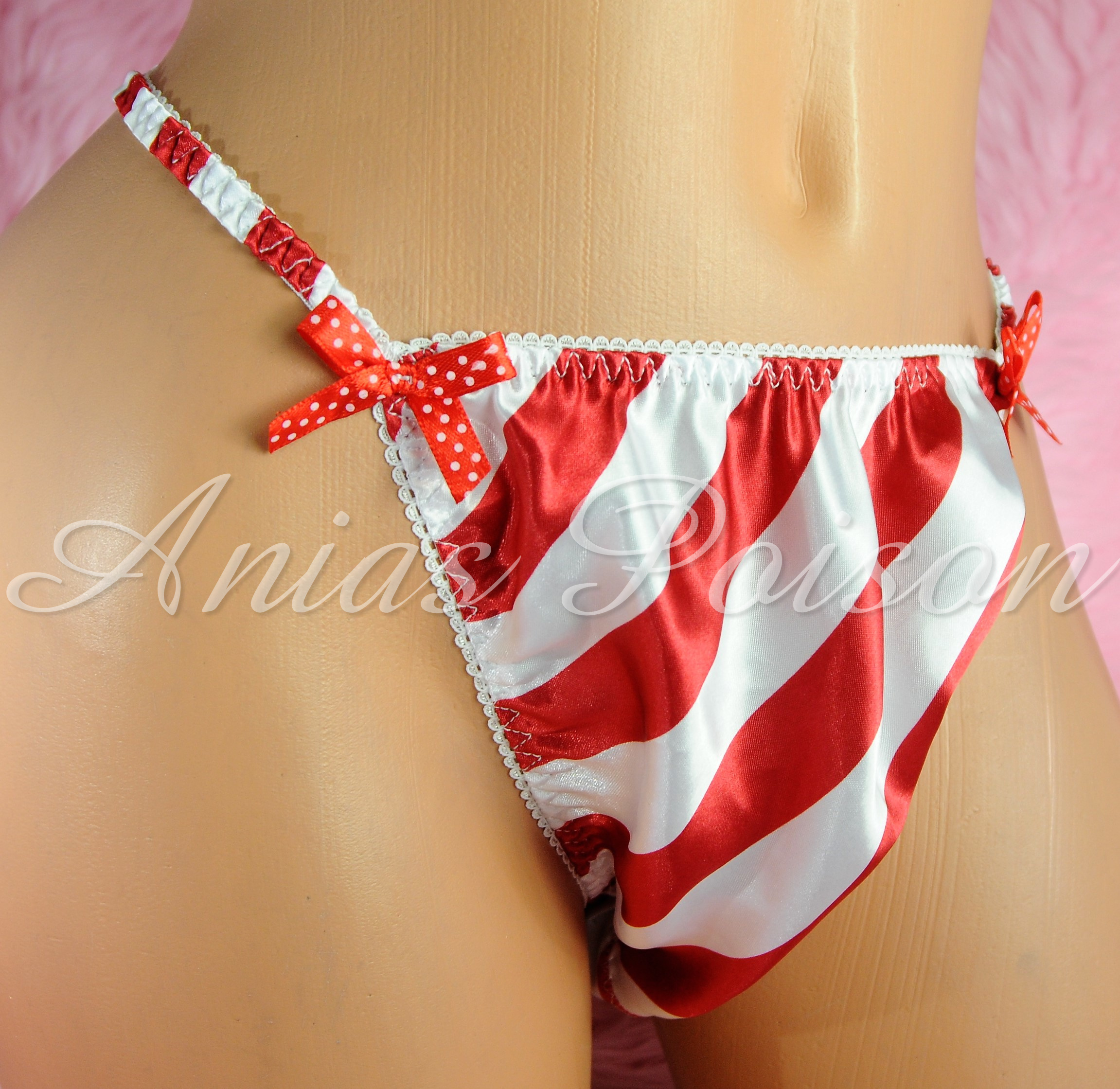 Ania's Poison Christmas Edition 100% polyester string bikini sissy mens underwear panties