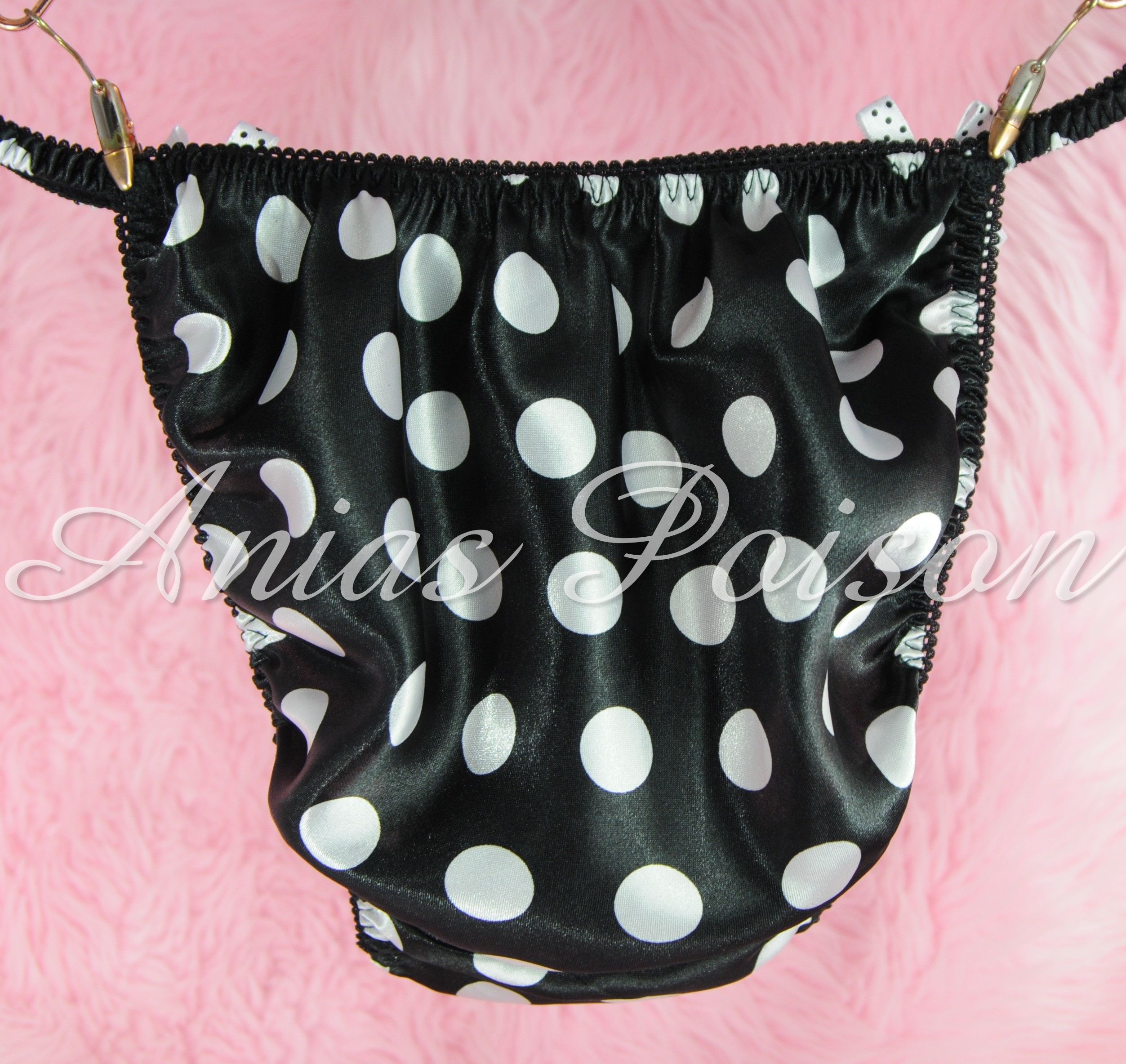 Ania's Poison MANties S - XXL Polka Dot shiny Rare 100% polyester string bikini sissy mens underwear panties