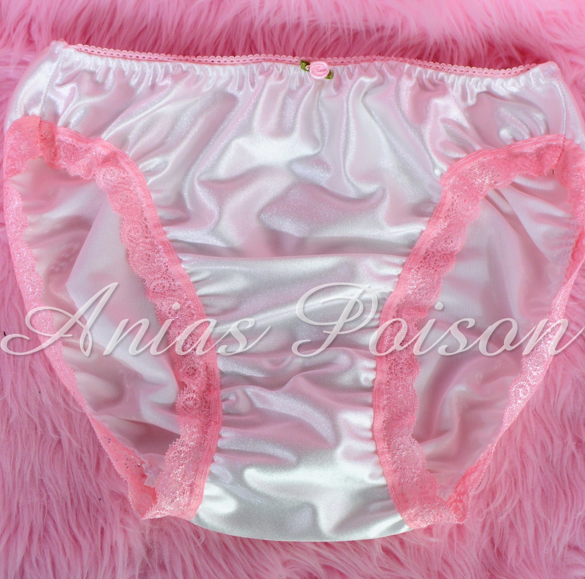 Amazing Truly Unisex Liquid Stretch Satin lace sides full cut bikini ladies mens panties