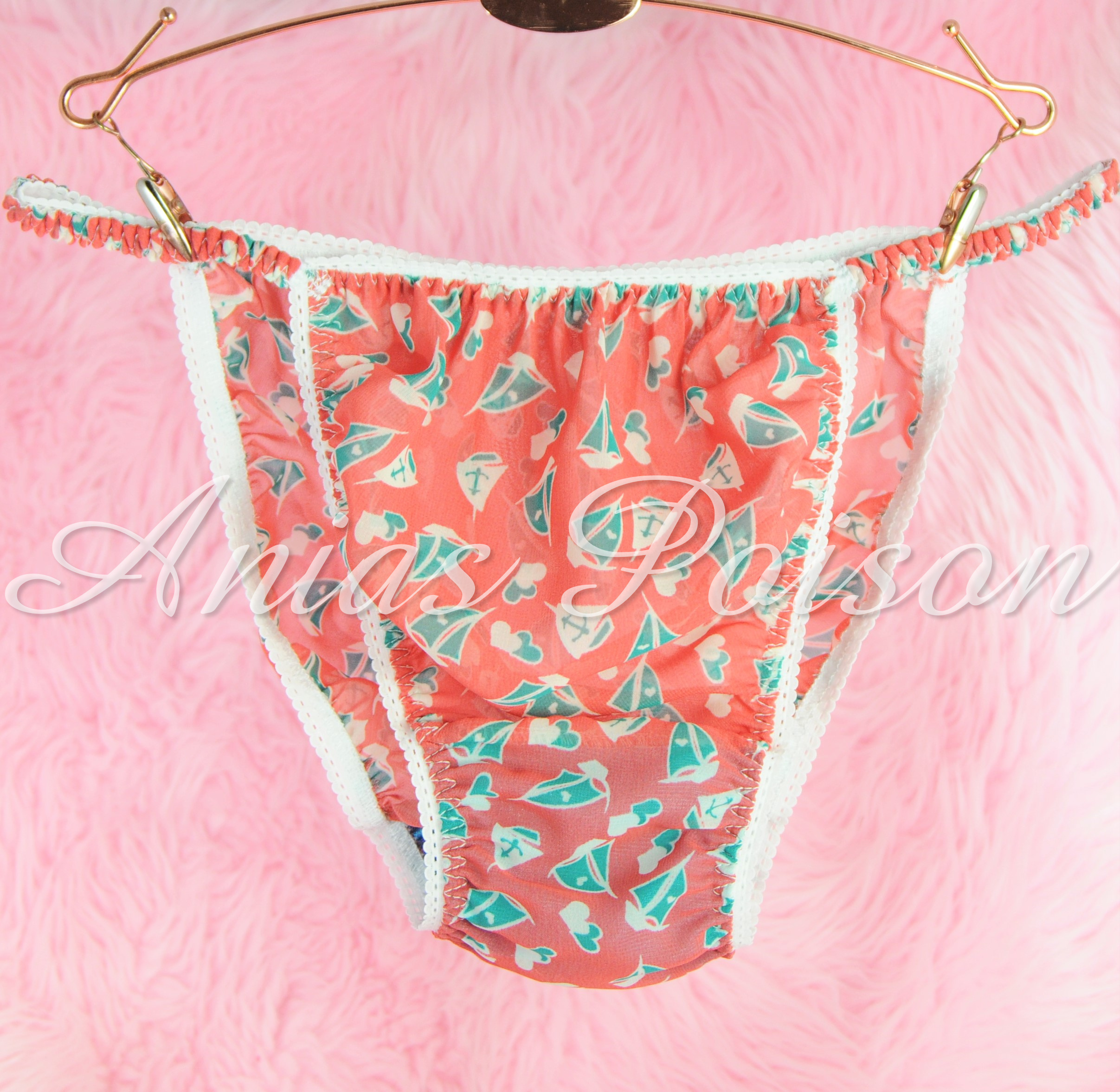 Sheer CHIFFON fabrics collection sissy mens string bikini panties S - XXL