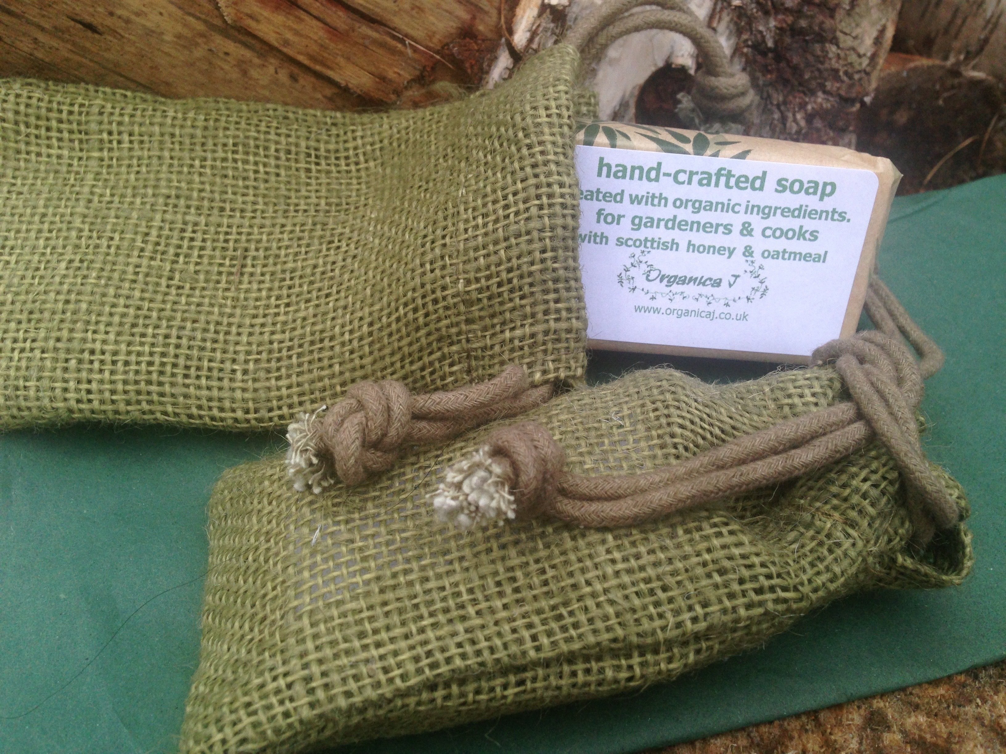 Organic Soap in Natural Green Jute Gift Bag OSNB01