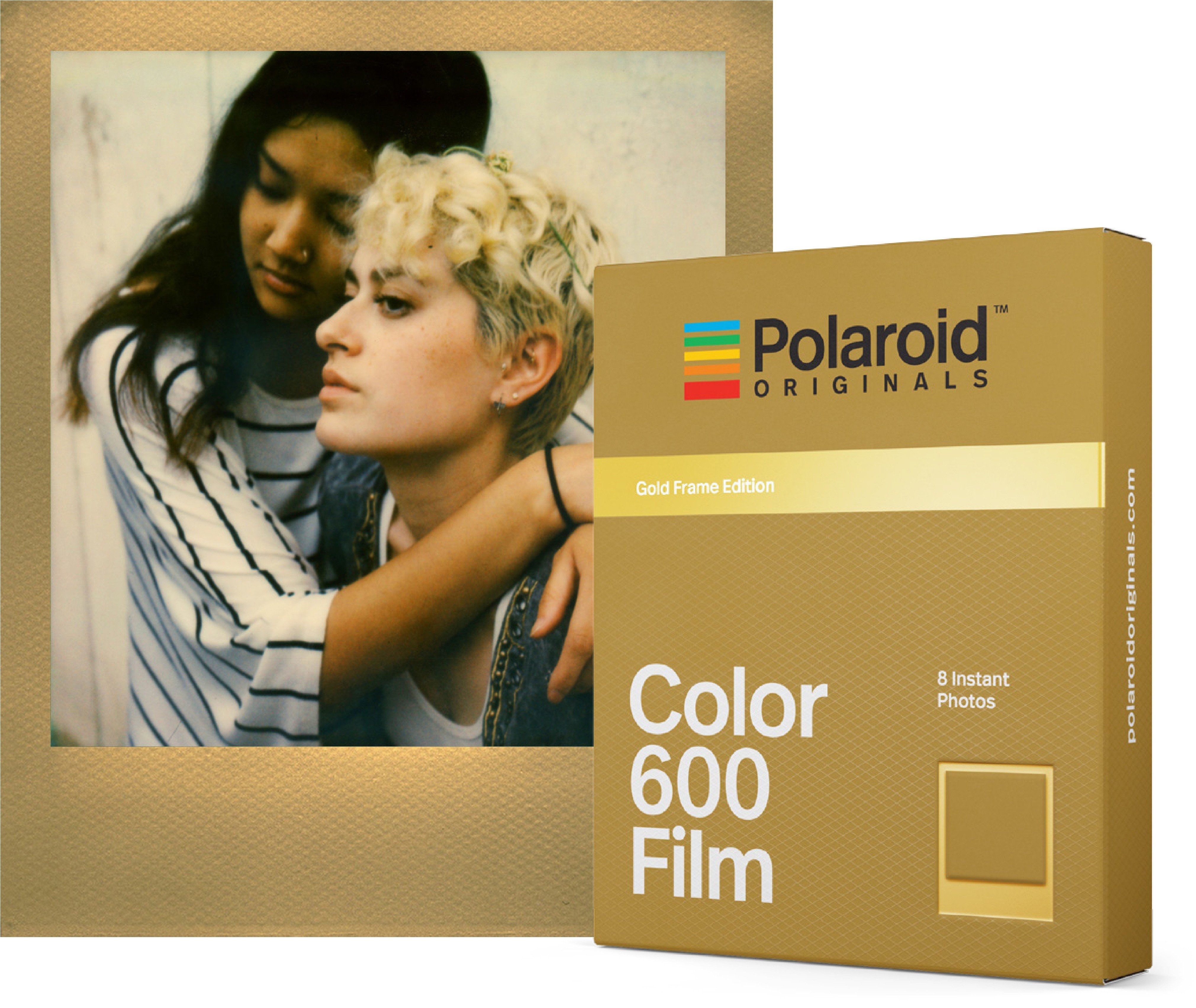 Кассета Polaroid Originals 600 Цветная / Золотая рамка ~