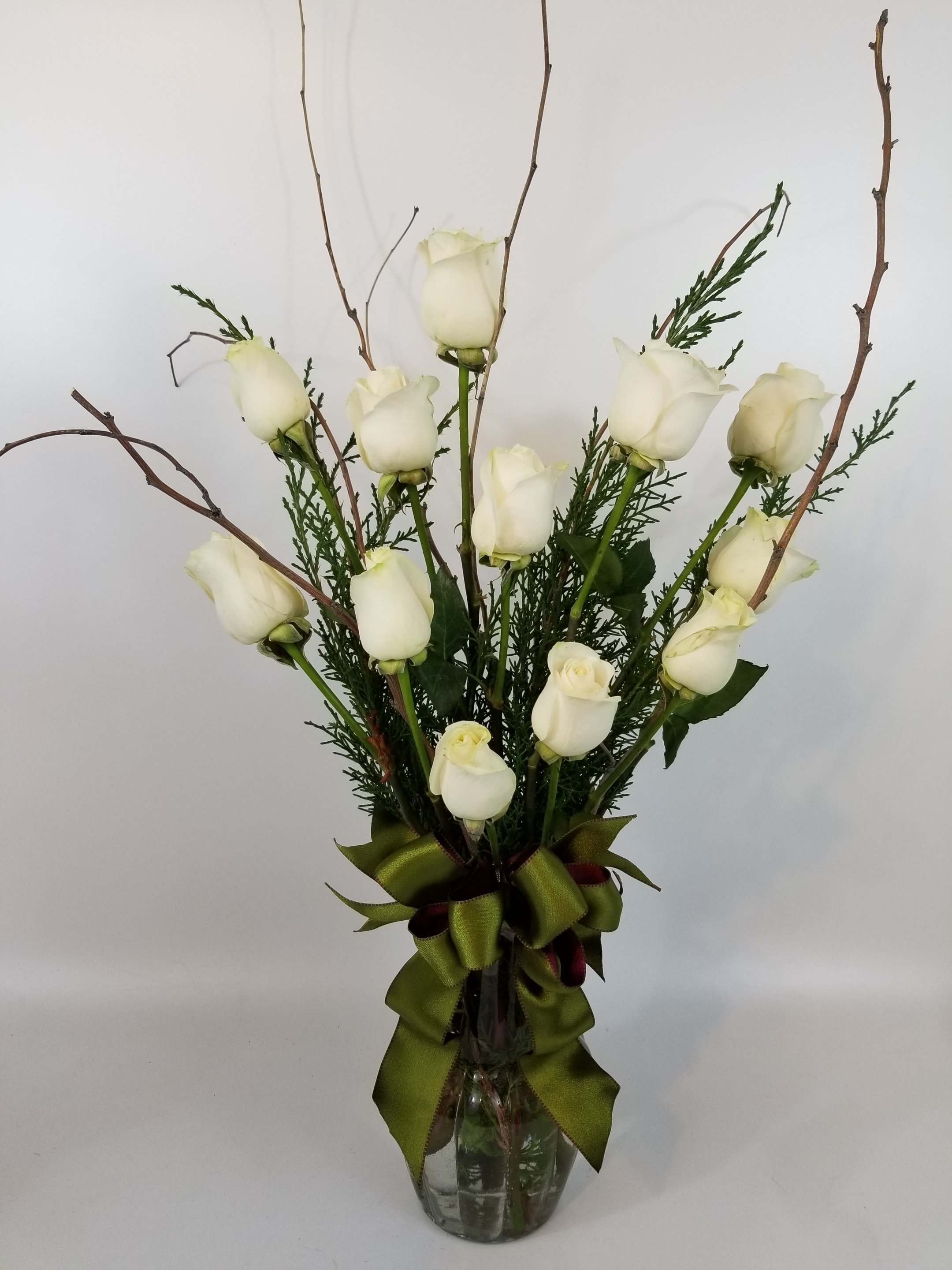 Dozen White Roses FR-0001