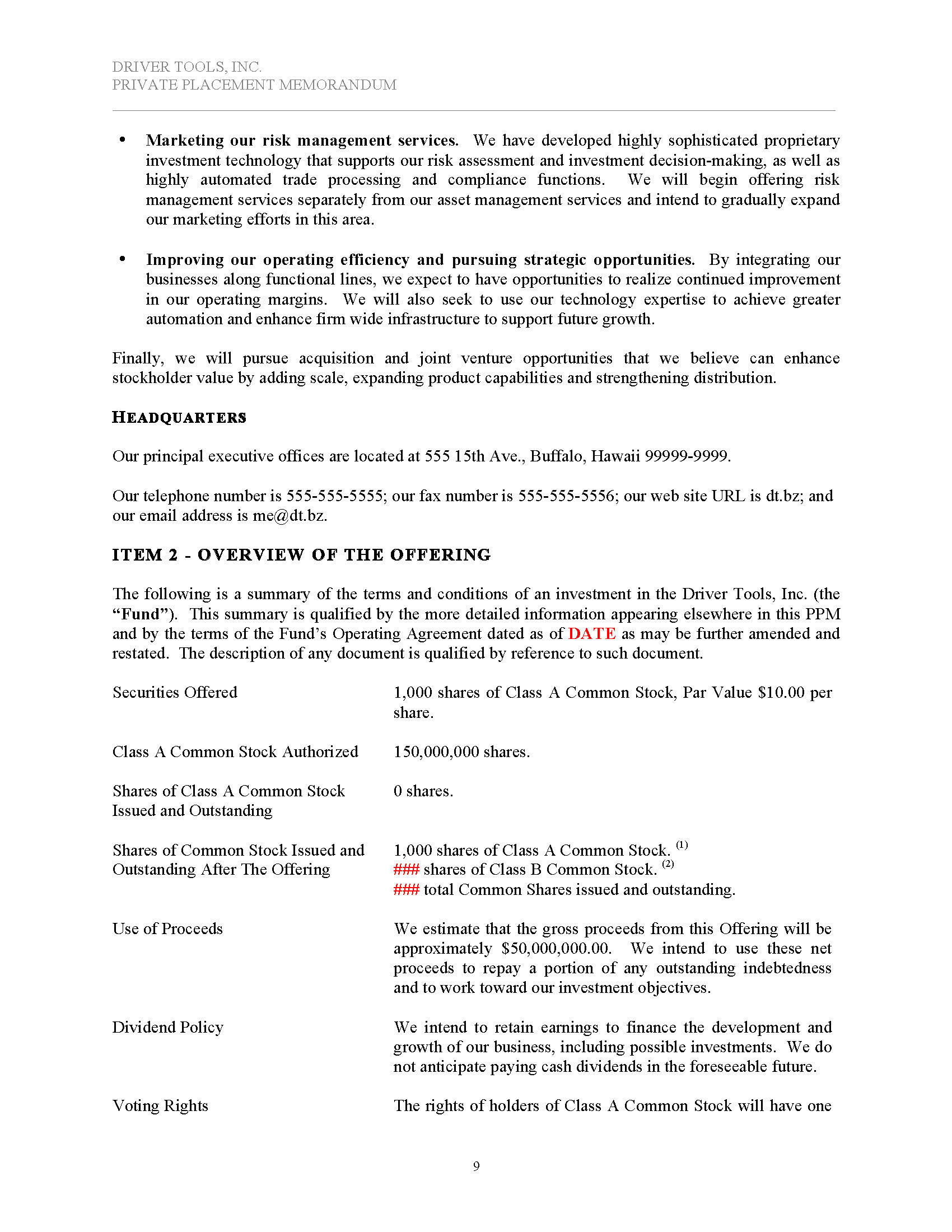 Rule 506(c) Corporate Hedge Fund