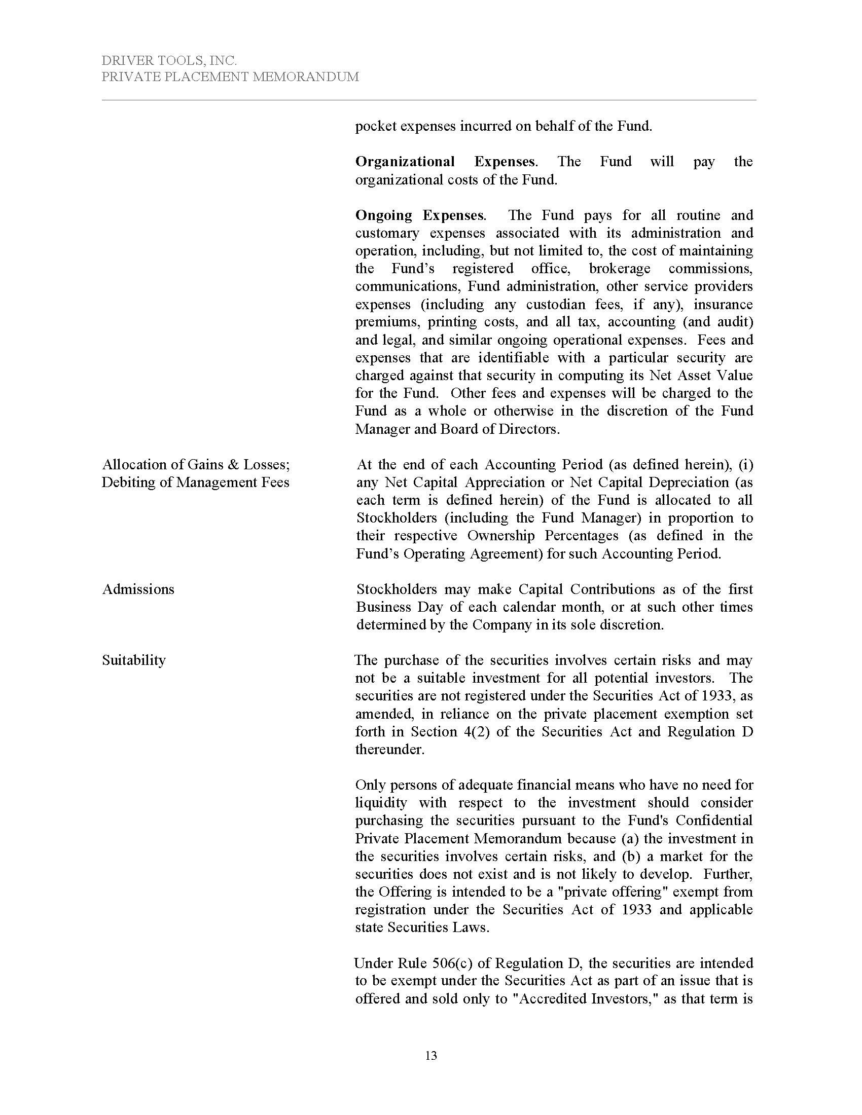 Rule 506(c) Corporate Hedge Fund