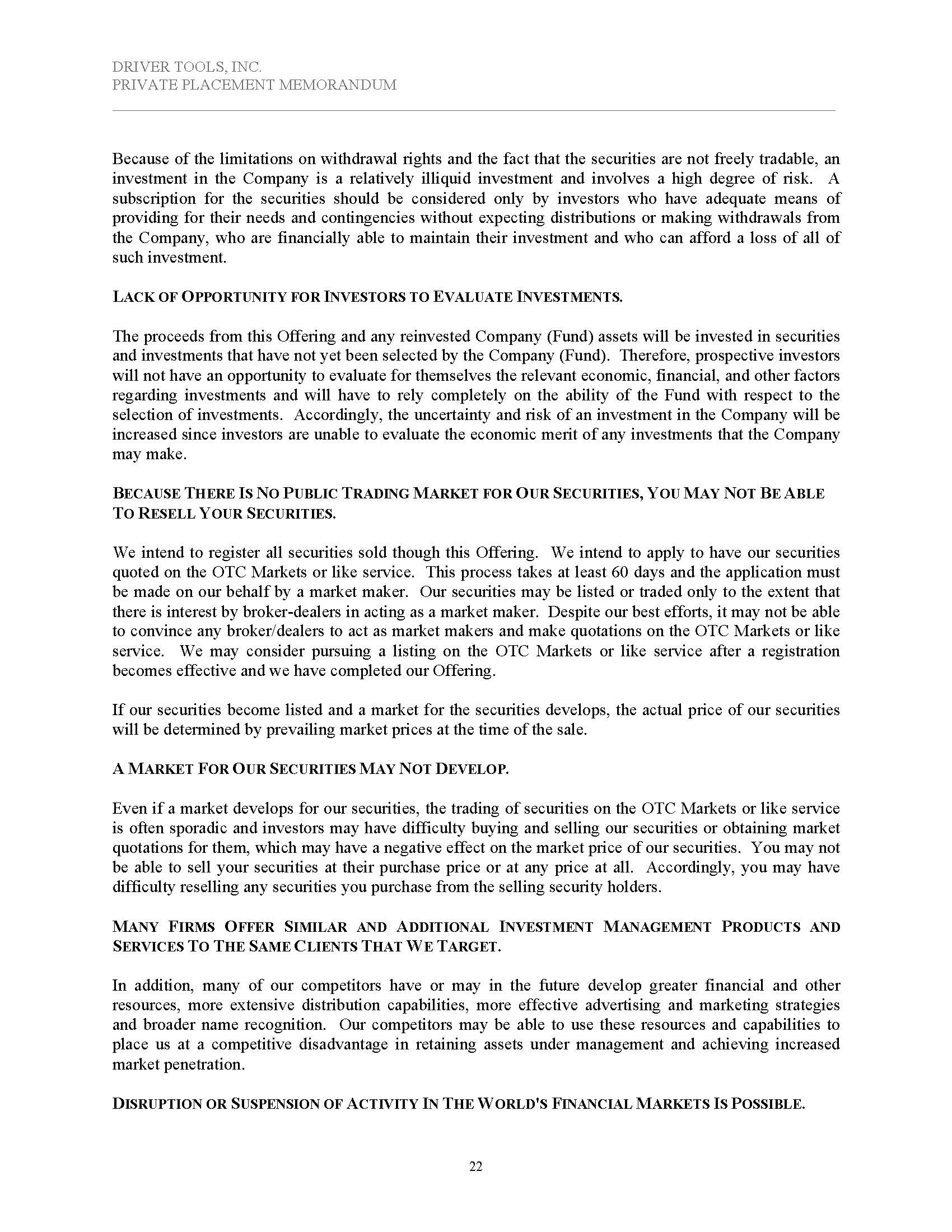 Rule 506(c) Corporate Hedge Fund
