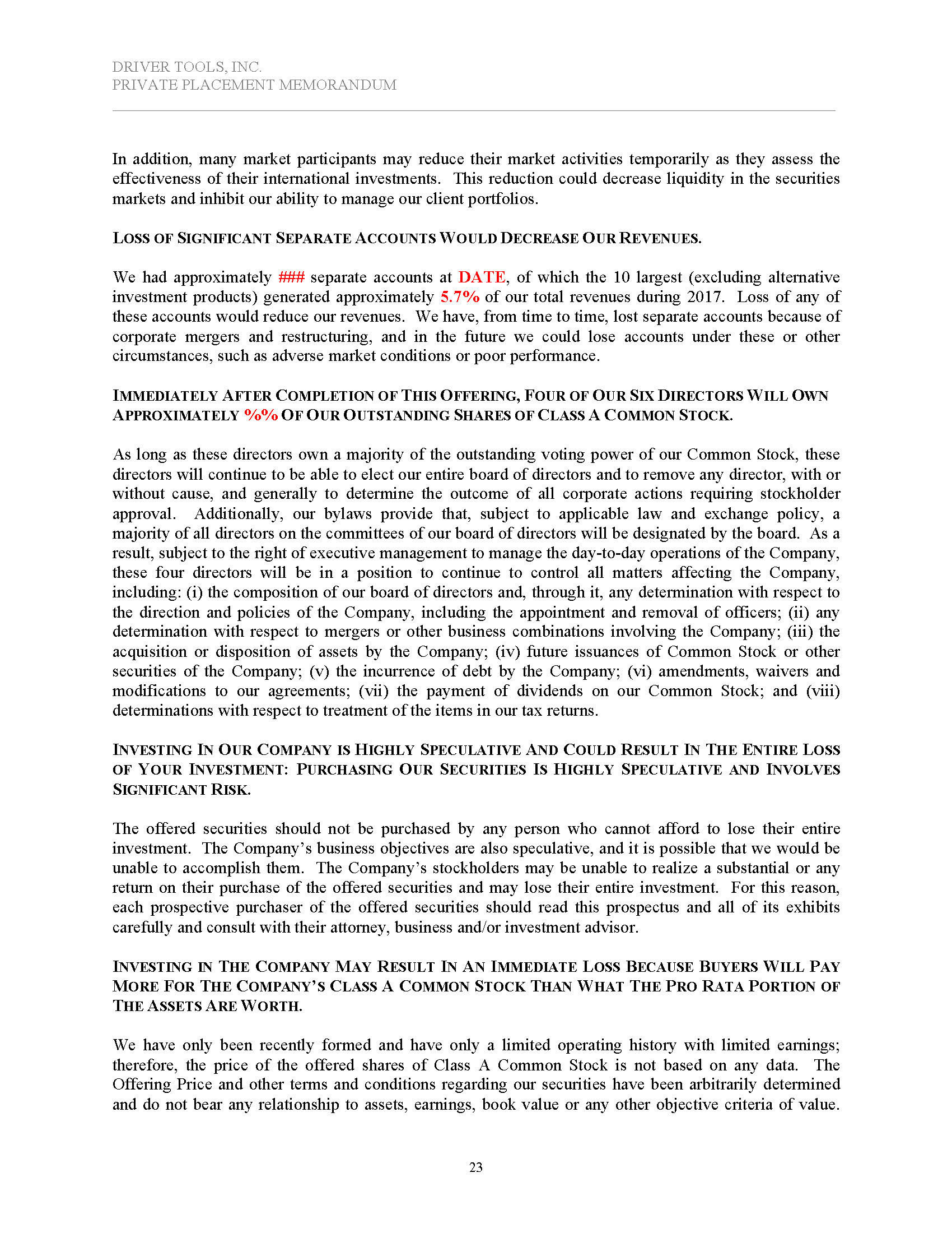 Rule 506(c) Corporate Hedge Fund