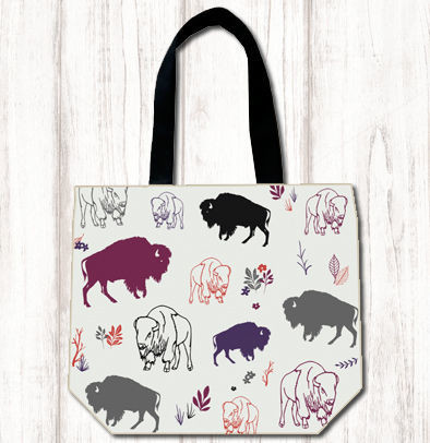Multi Color Bison Shopping Tote Multi Color Bison Shopping Tote
