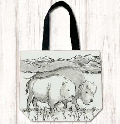 Black & White Bison Tote Black & White Bison Tote