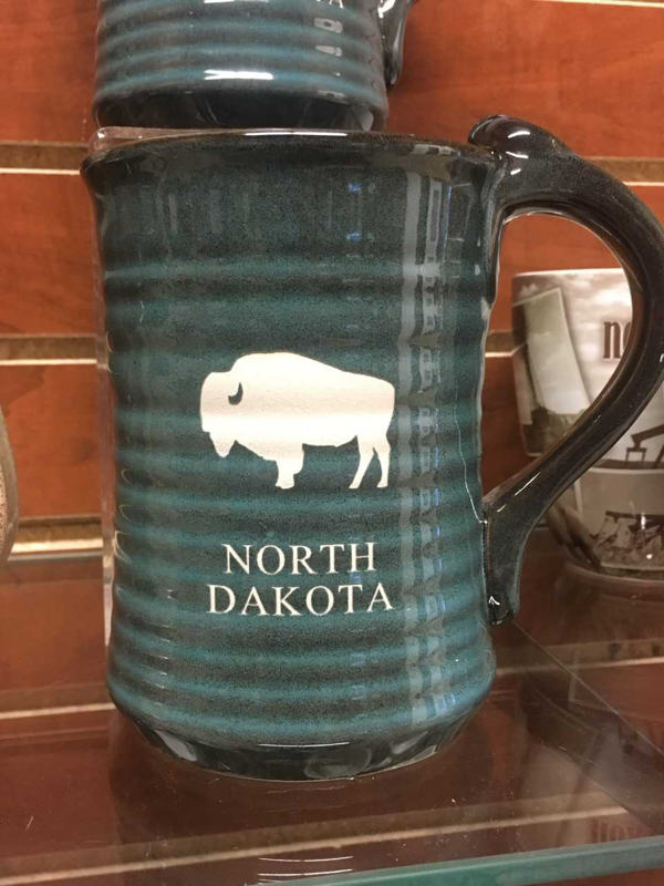 North Dakota Bison Etched Pottery Mug North Dakota Bison Etched Pottery Mug