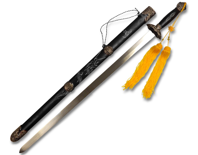 Espada de Tai Chi Jian Esfera de Sabiduría Negra 00115