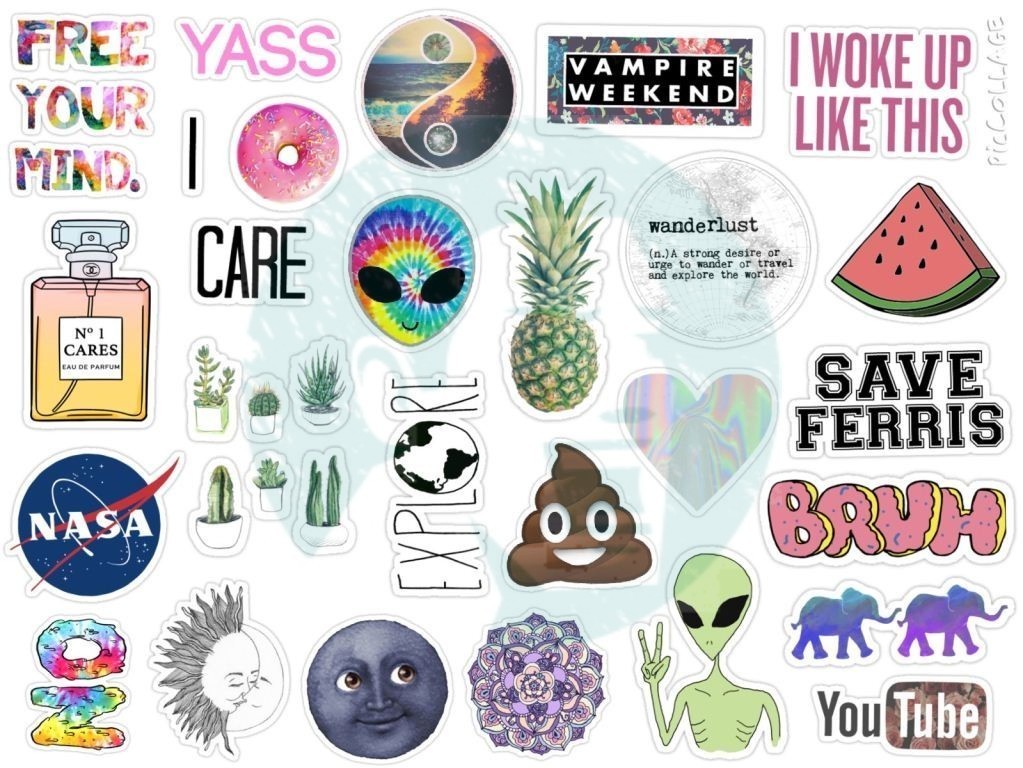 Set #125P Printable Tumblr Stickers. Printable decals ...