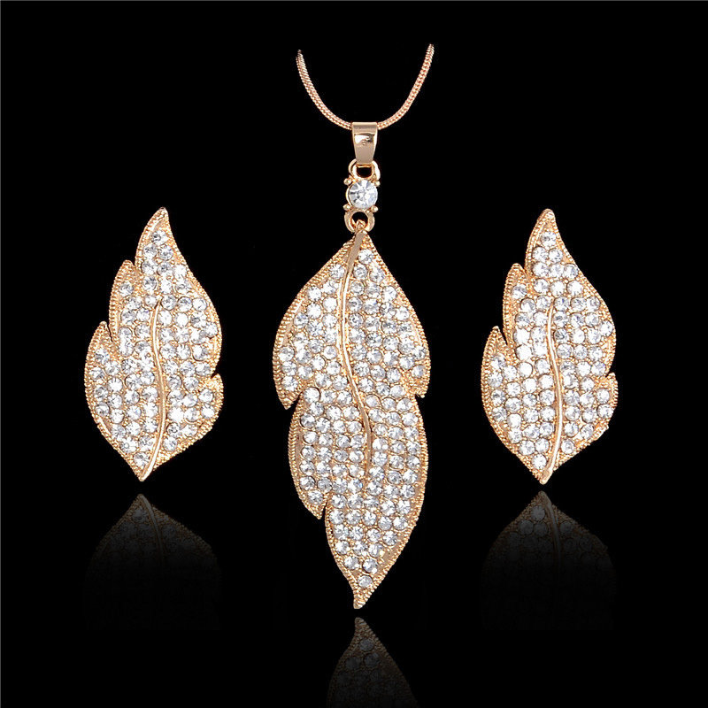 Austrian Crystal Leaf Set 001033