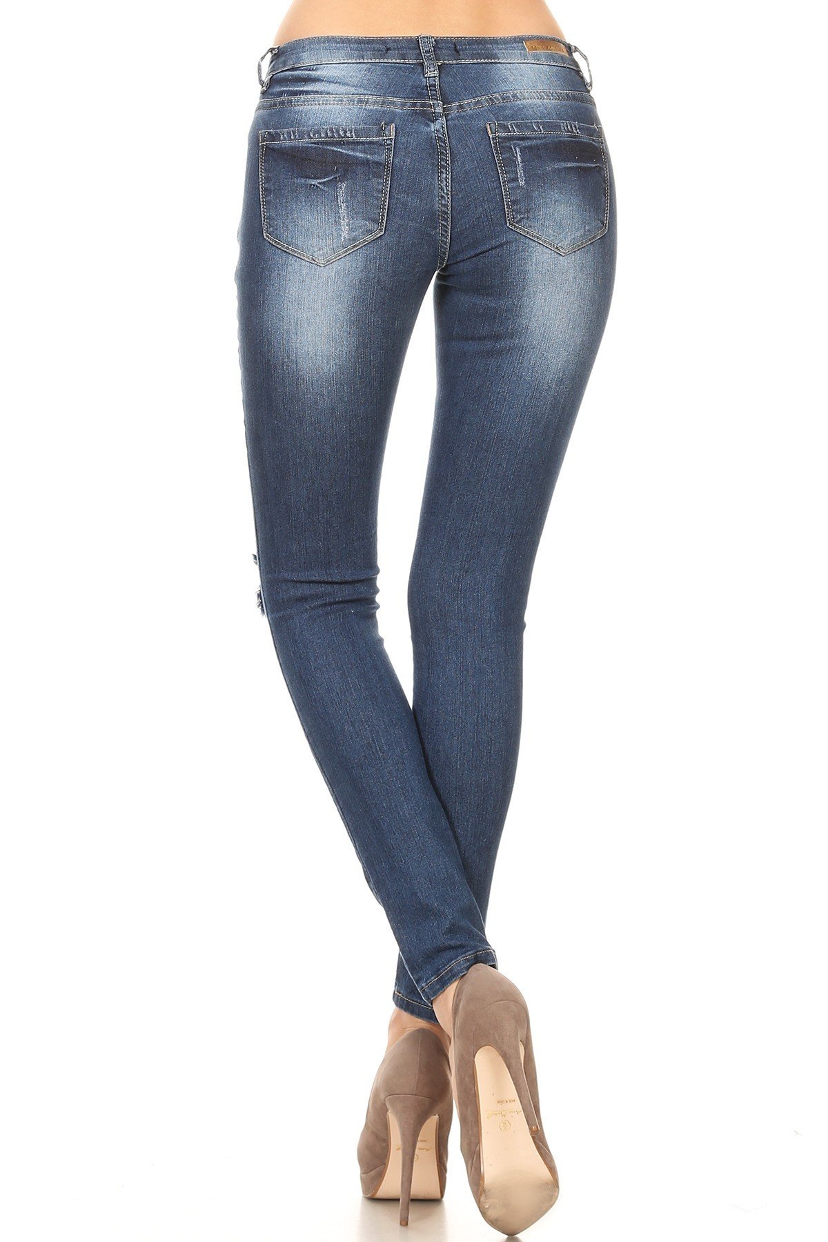 Denim Couture Destroyed Knee Jean