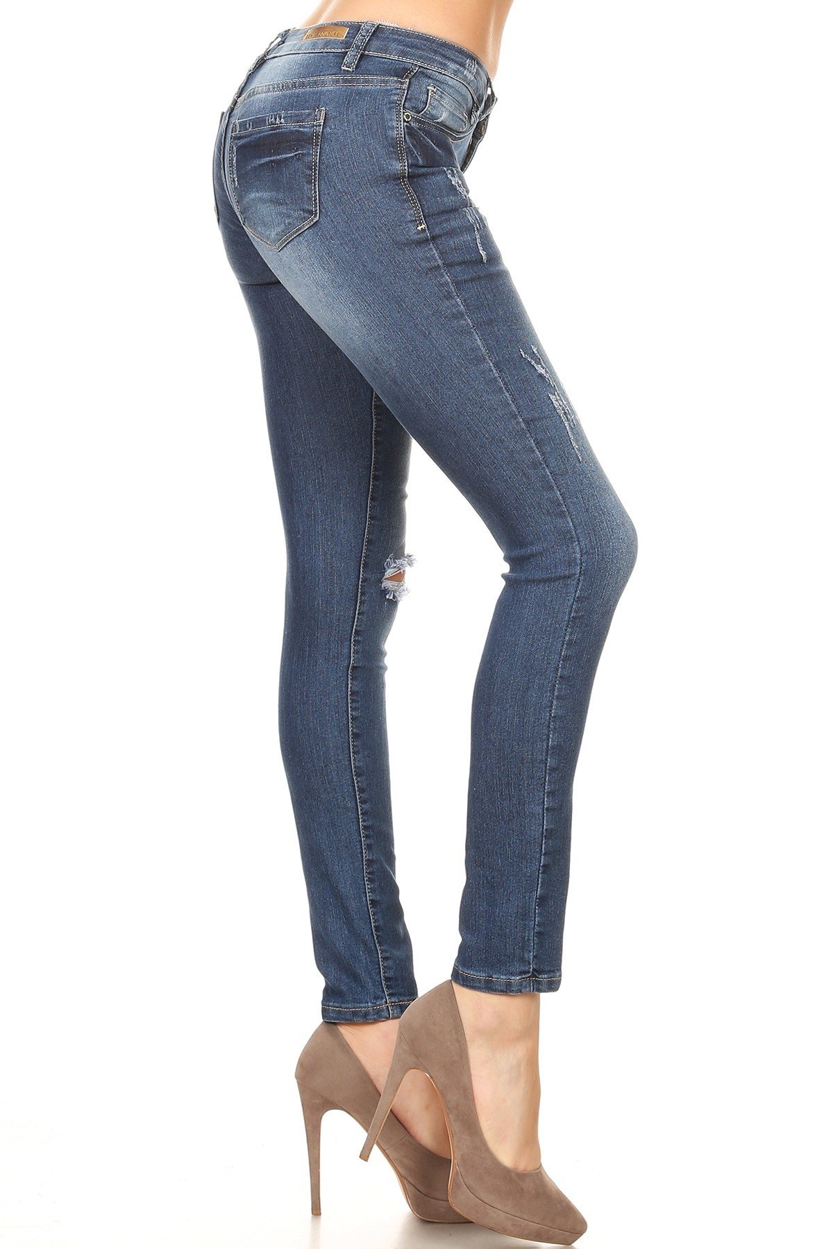 Denim Couture Destroyed Knee Jean