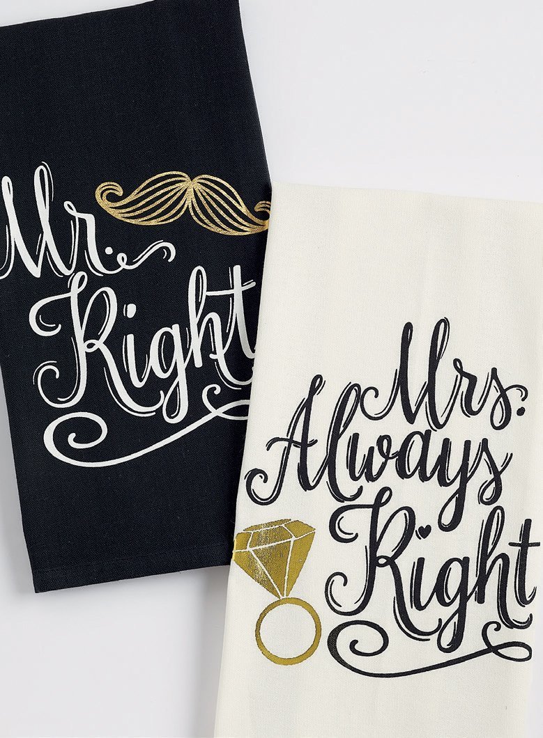 Mr Right and Mrs Always Right Towel Set Mr Right and Mrs Always Right Towel Set