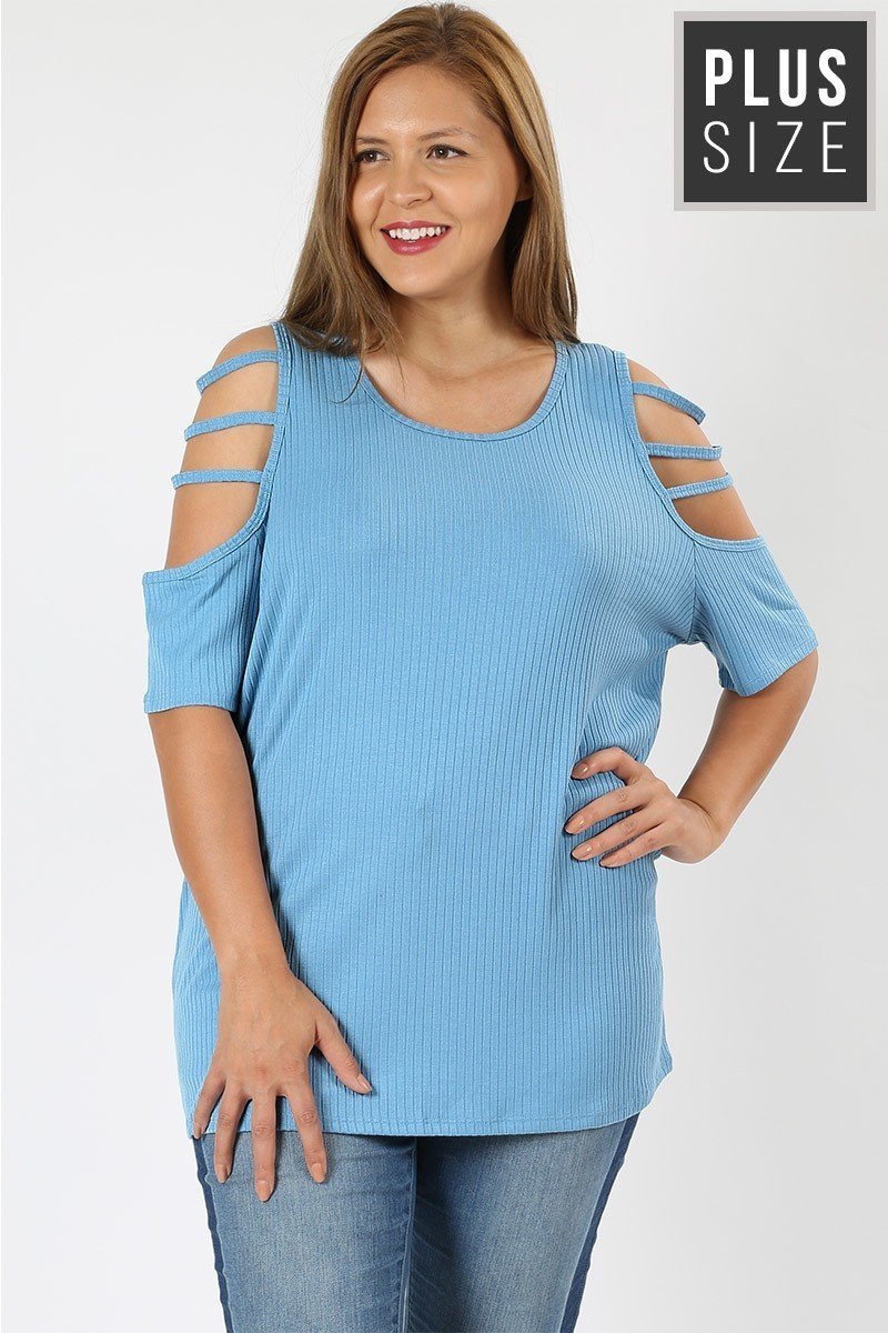 STRAPPY COLD SHOULDER TOP STRAPPY COLD SHOULDER TOP