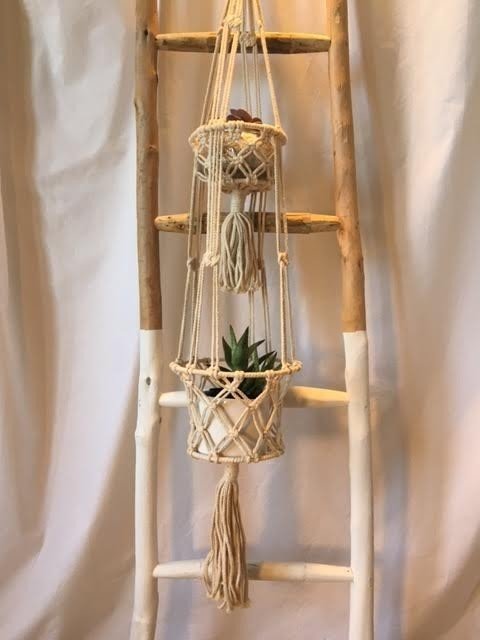 Double Pot Macrame Holder DPMH912