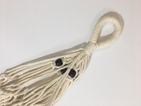 Wood Beaded Macrame Hanger