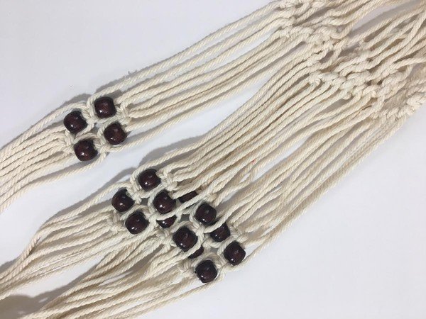 Wood Beaded Macrame Hanger