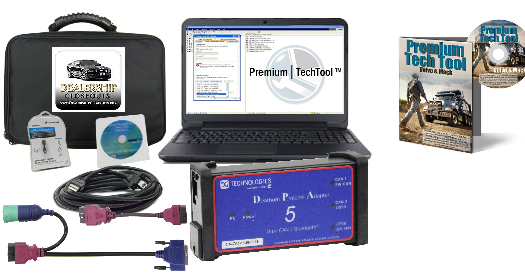Mack & Volvo Premium Tech Tool with Diesel Diagnostic Laptop 0030