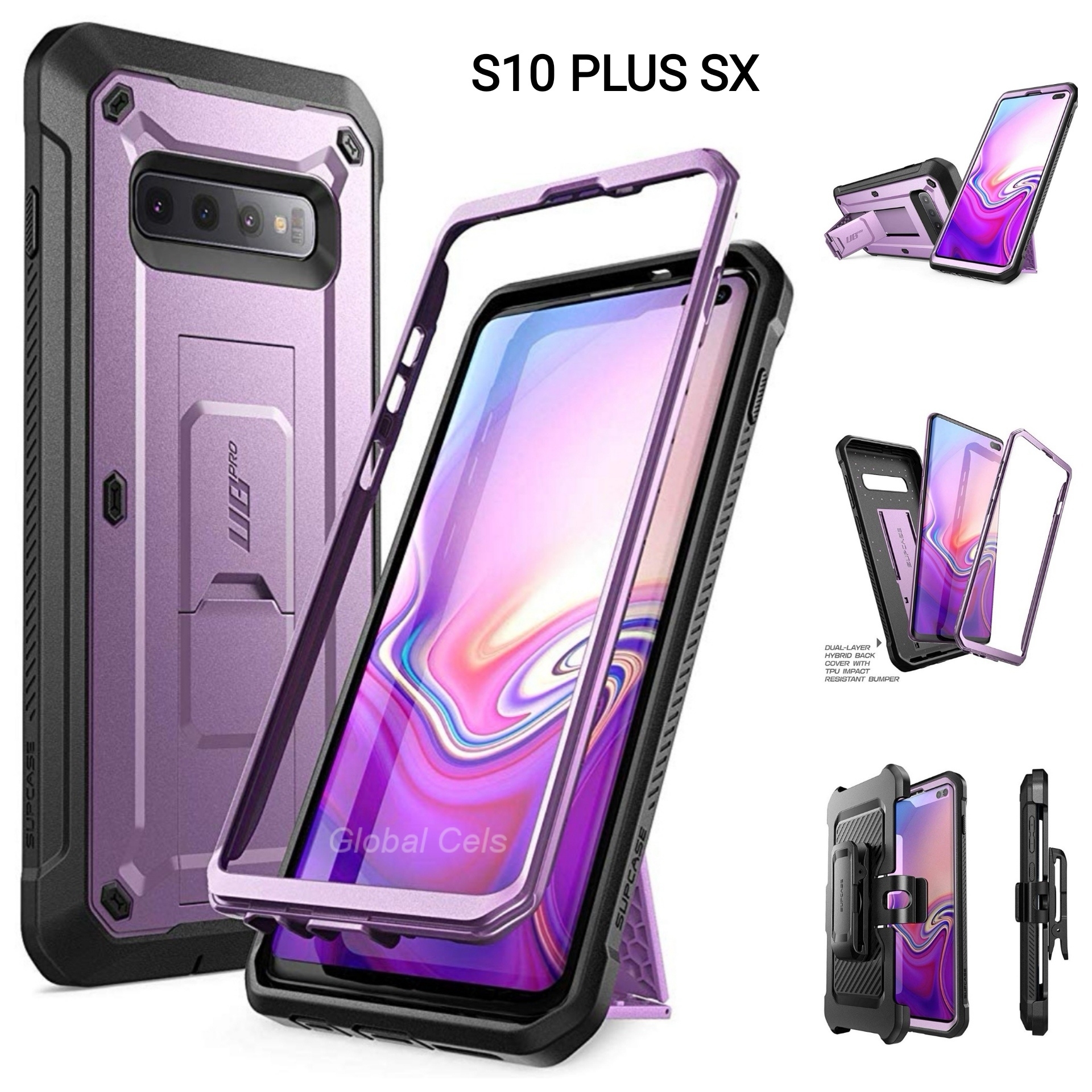 Case Protector Galaxy S10 Plus SX Supcase Armadura Negro 00358