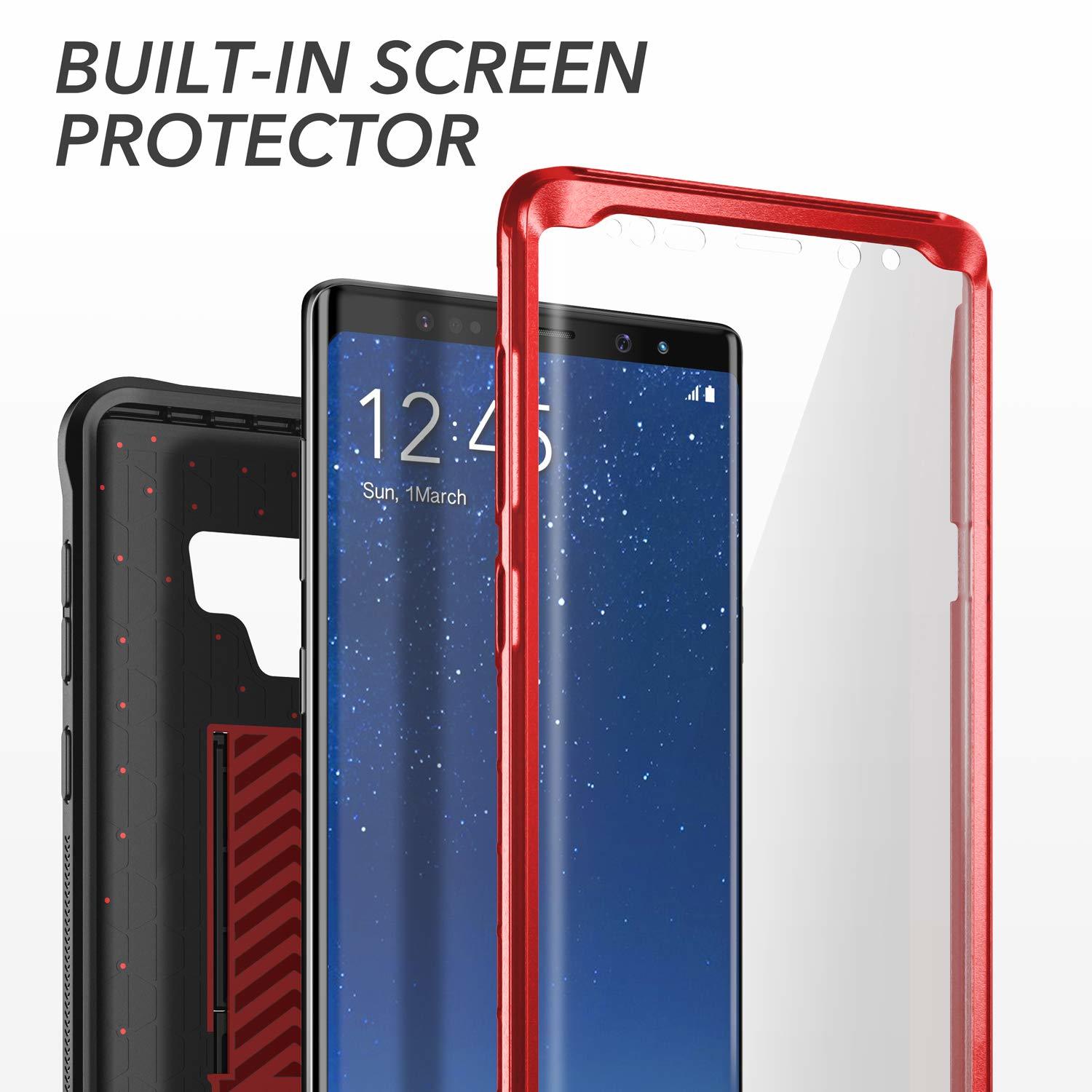 Case Galaxy Note 9 Rojo Vino Negro c/ Mica Integrada c/ Parador Vertical Horizontal