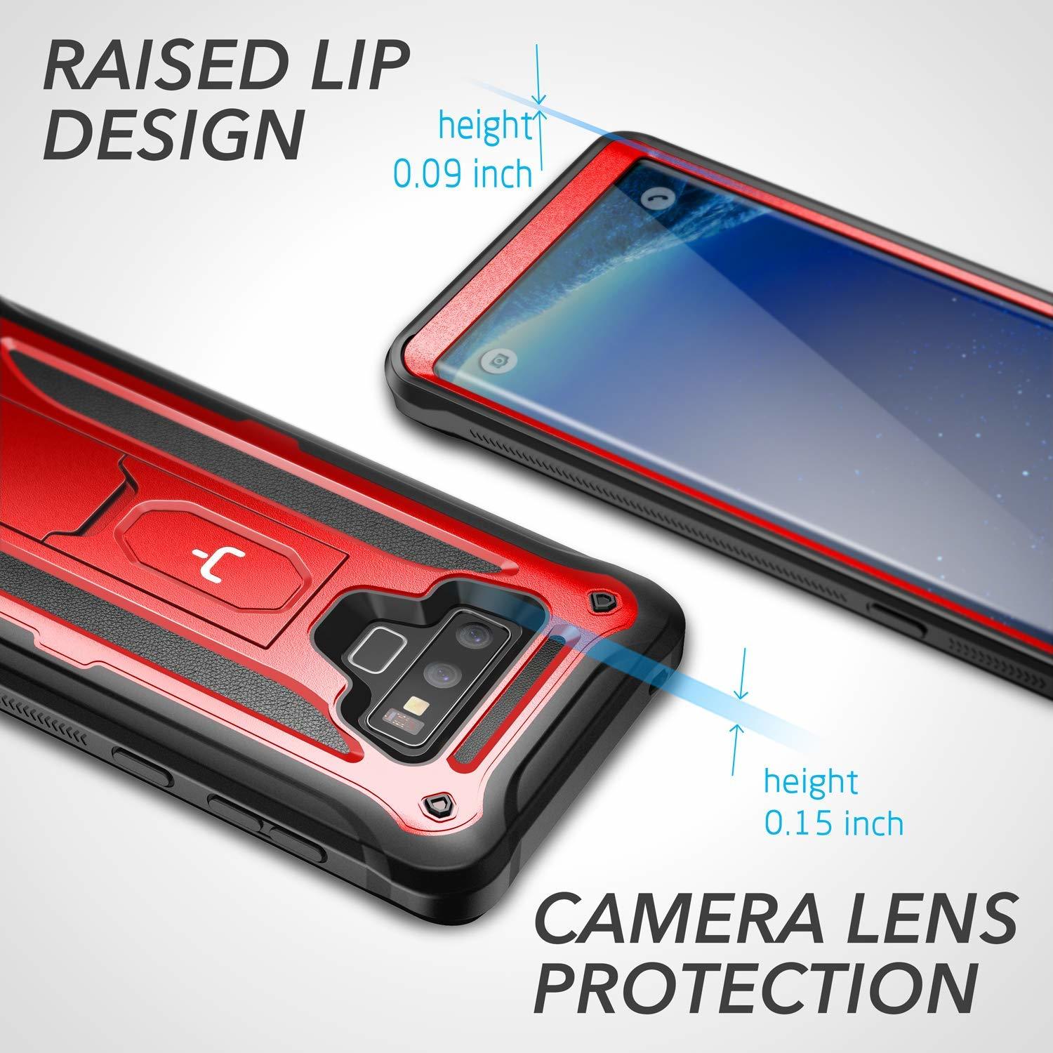 Case Galaxy Note 9 Rojo Vino Negro c/ Mica Integrada c/ Parador Vertical Horizontal