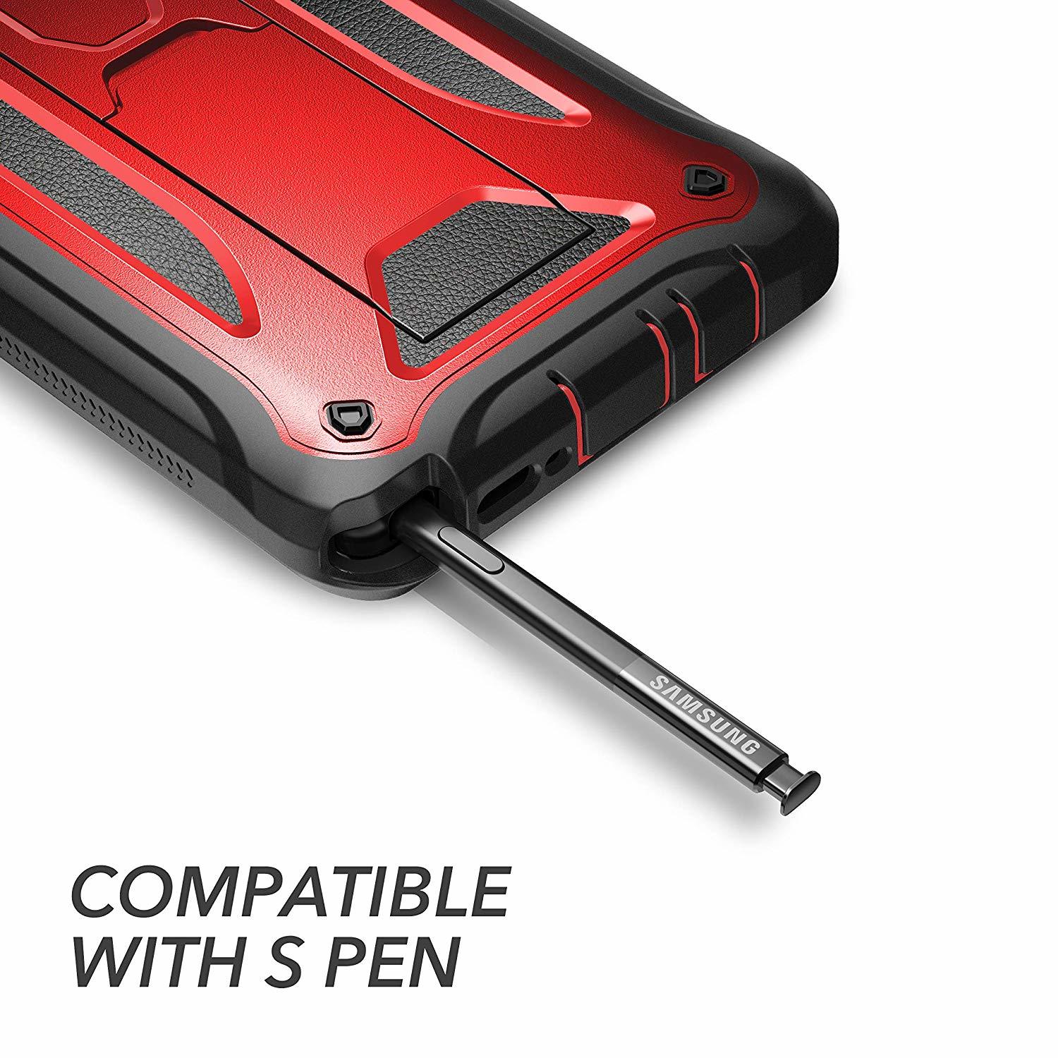 Case Galaxy Note 9 Rojo Vino Negro c/ Mica Integrada c/ Parador Vertical Horizontal