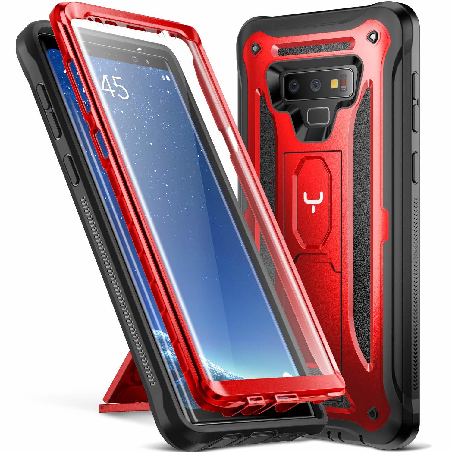 Case Galaxy Note 9 Rojo Vino Negro c/ Mica Integrada c/ Parador Vertical Horizontal 00360