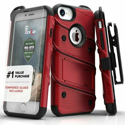 Case Iphone 7 Plus Z-bold USA c/ Vidrio T Rojos con bordes Negros Case Iphone 7 Plus Z-bold USA c/ Vidrio T Rojos con bordes Negros
