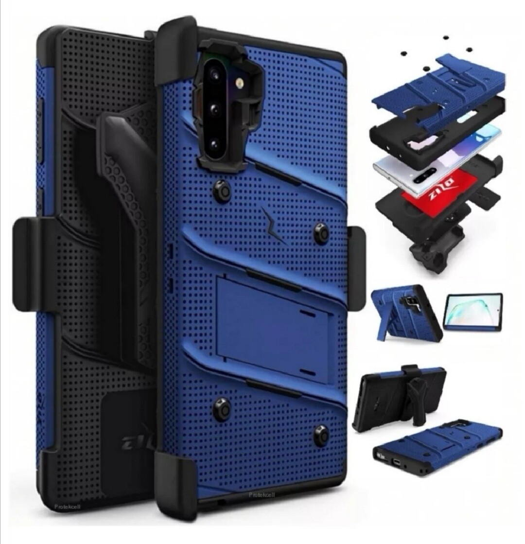 Case Galaxy Note 10 Plus Azul Negro c/ Gancho Correa de 3 partes Case Galaxy Note 10 Plus Azul Negro c/ Gancho Correa de 3 partes