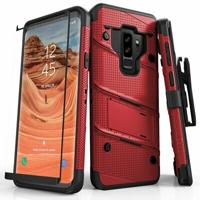 Case Protector Galaxy S9 Plus c/ Vidrio Templado c/ Gancho Funda USA Case Protector Galaxy S9 Plus c/ Vidrio Templado c/ Gancho Funda USA