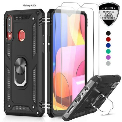 Case Galaxy A20S c/ Vidrio Templado c/ Parador Anillo Metal Case Galaxy A20S c/ Vidrio Templado c/ Parador Anillo Metal