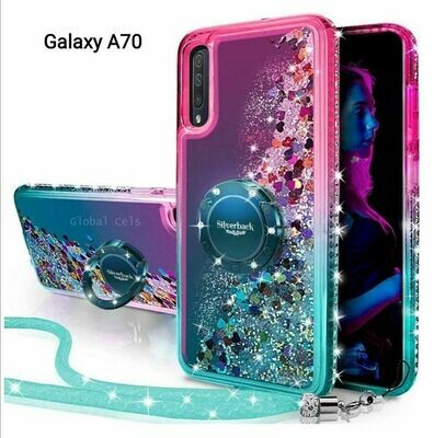 Case Funda Galaxy A70 Femenina Rosado Turquesa c/ Anillo Parante Metal Case Funda Galaxy A70 Femenina Rosado Turquesa c/ Anillo Parante Metal